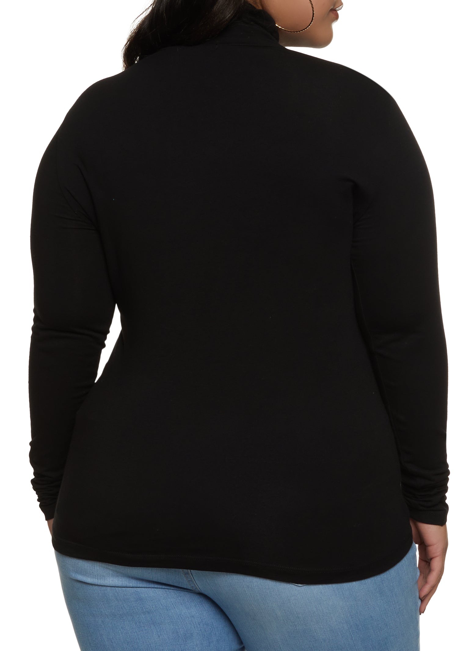 Long Sleeve Turtleneck Top Black