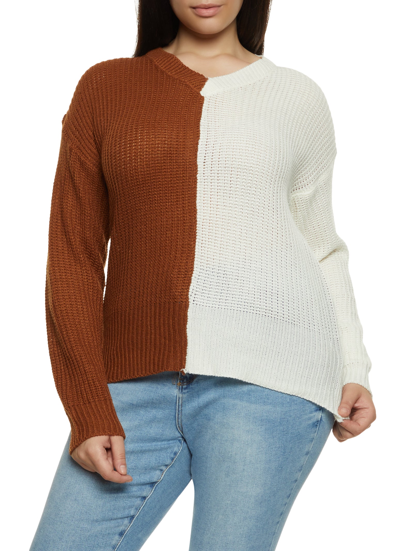 Rust colored sweater sales plus size