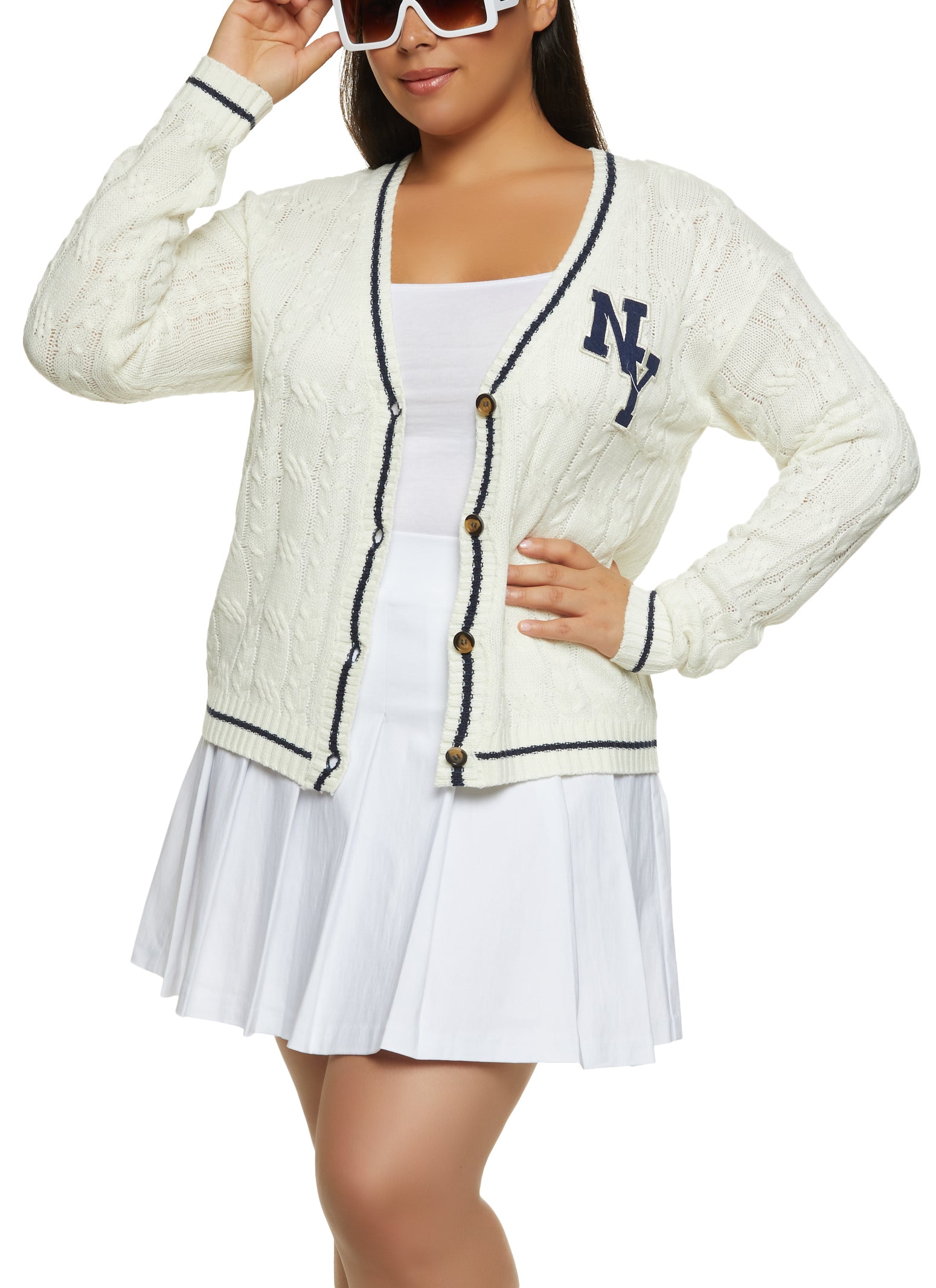 Plus size hot sale varsity cardigan