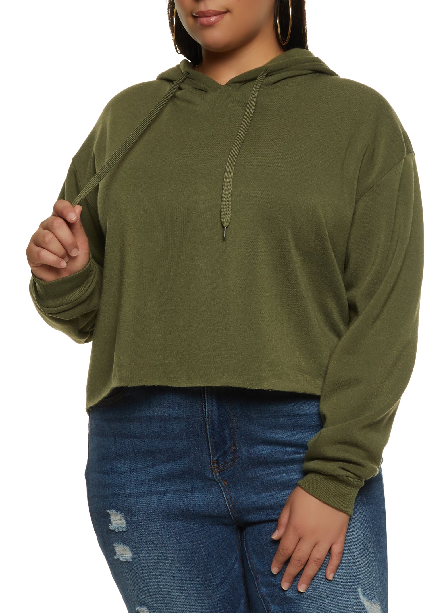 Cropped plus size sales hoodie