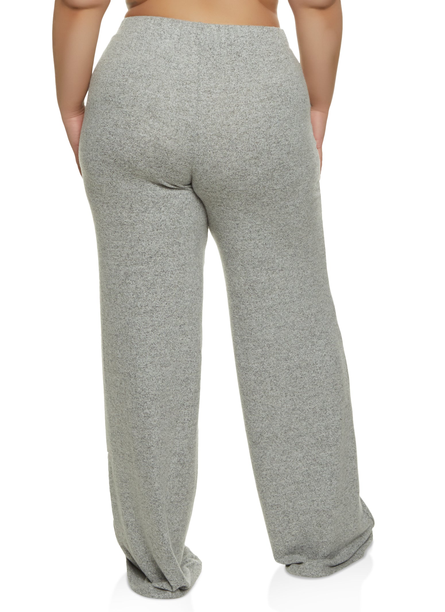 Cozy High Waisted Stacked Sweatpants - Heather Grey