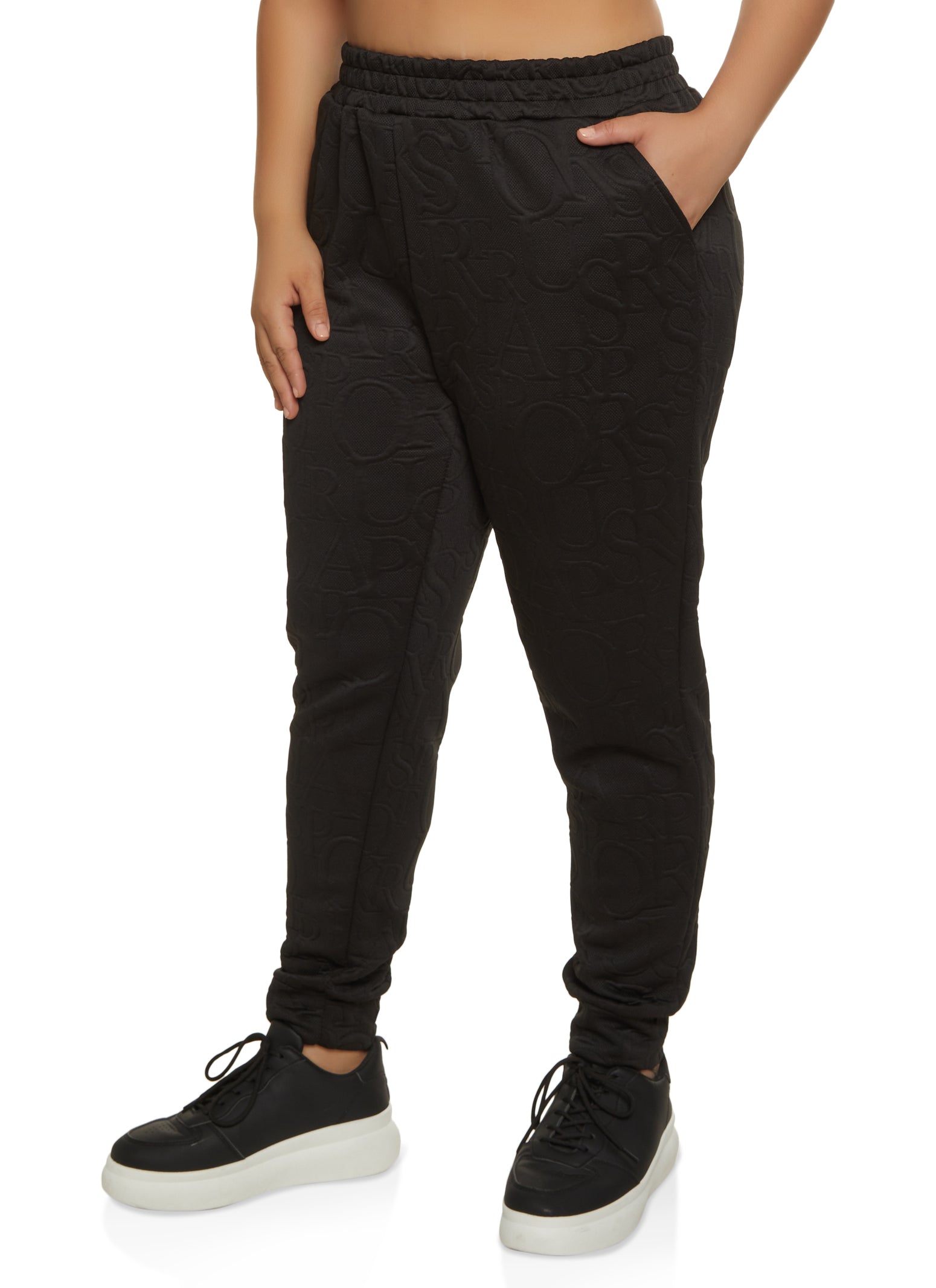 Plus Size Embossed Joggers