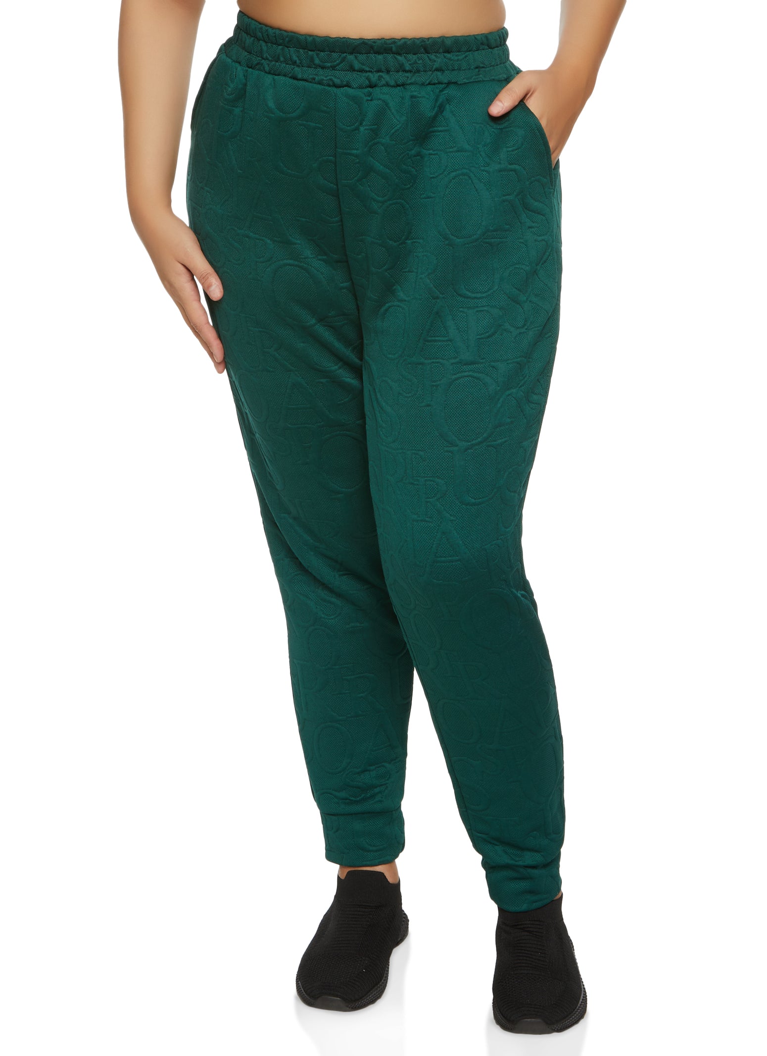 Plus Size Embossed Joggers
