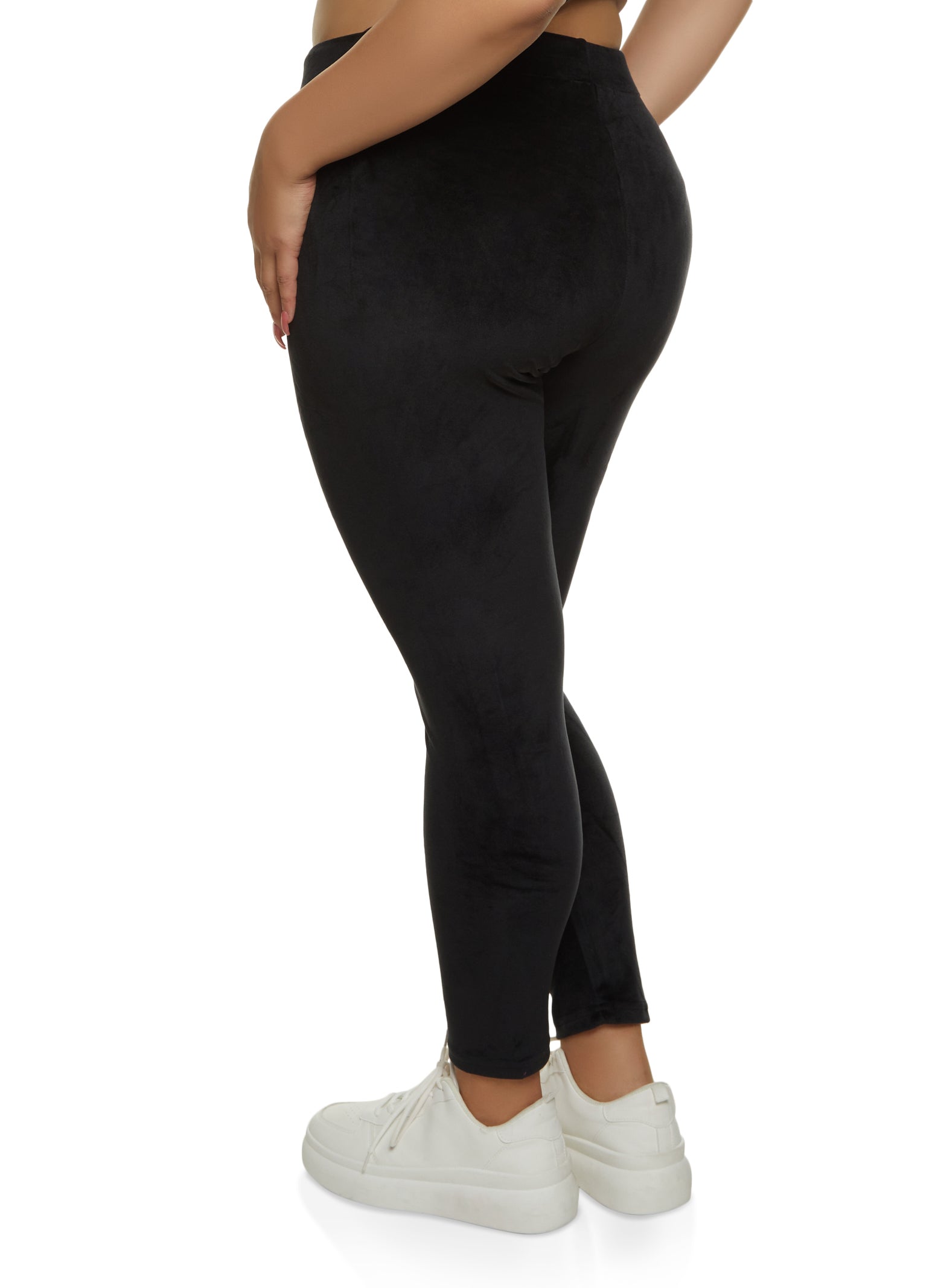 Plus Size Seamless Textured Knit High Waist Leggings