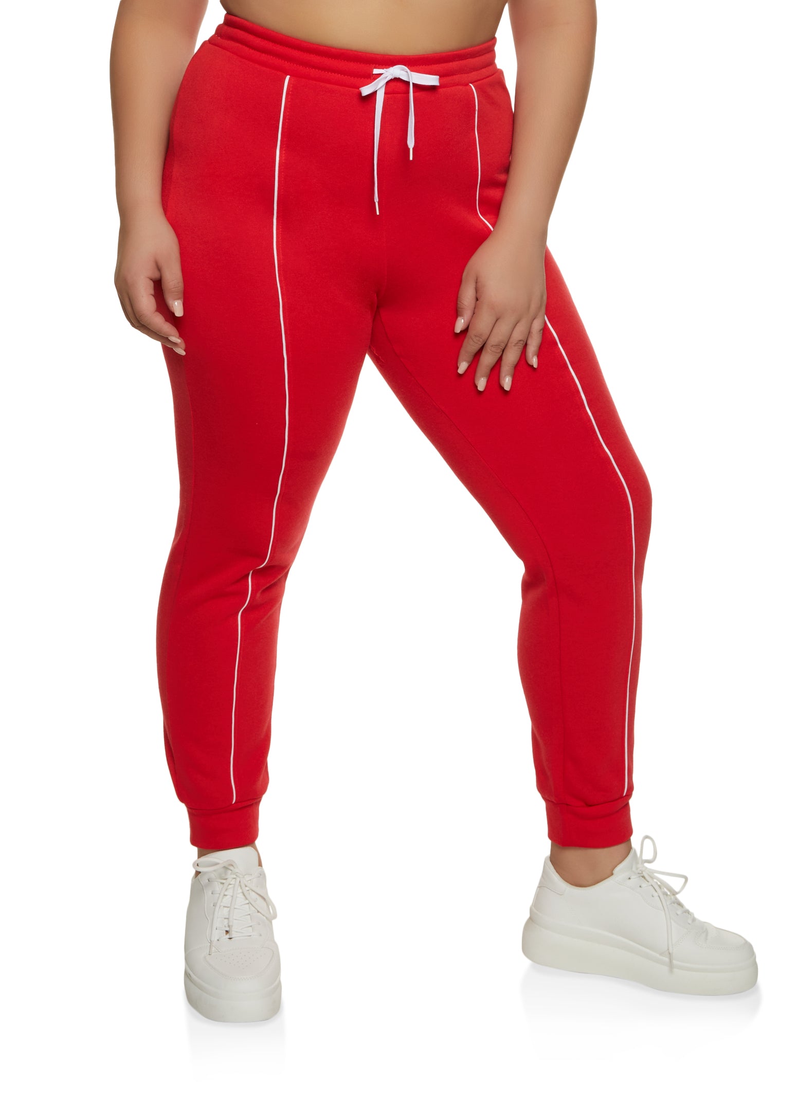 Red high waisted on sale joggers