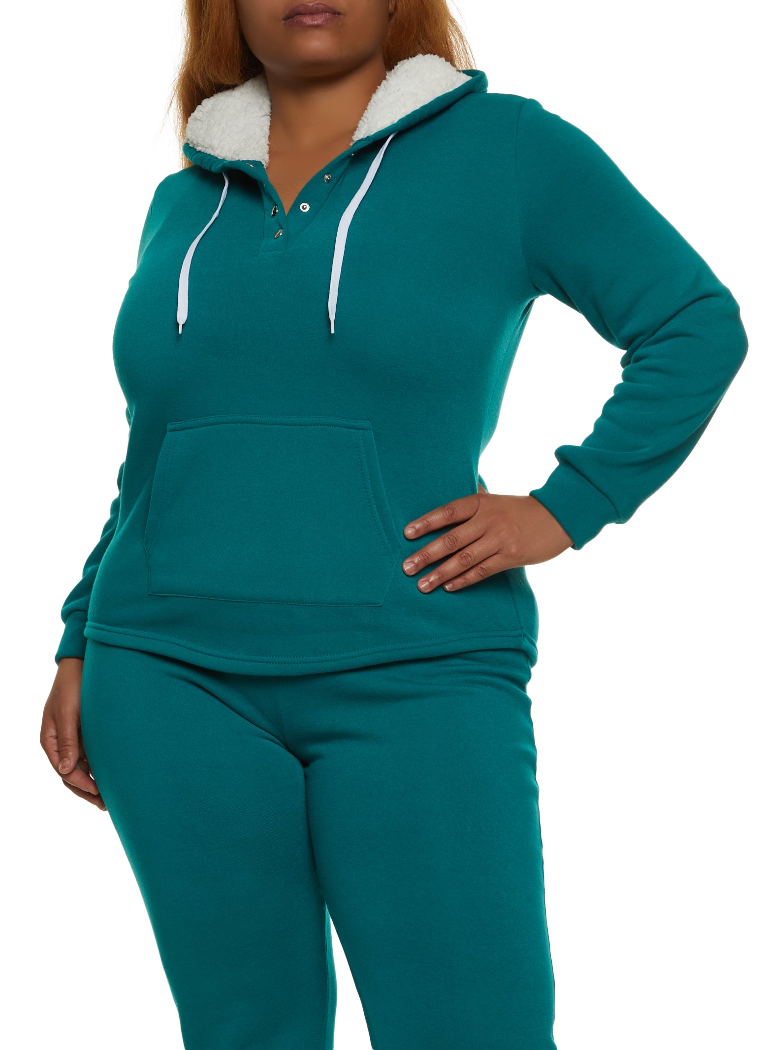 Plus Size Solid High Waisted Joggers - Jade