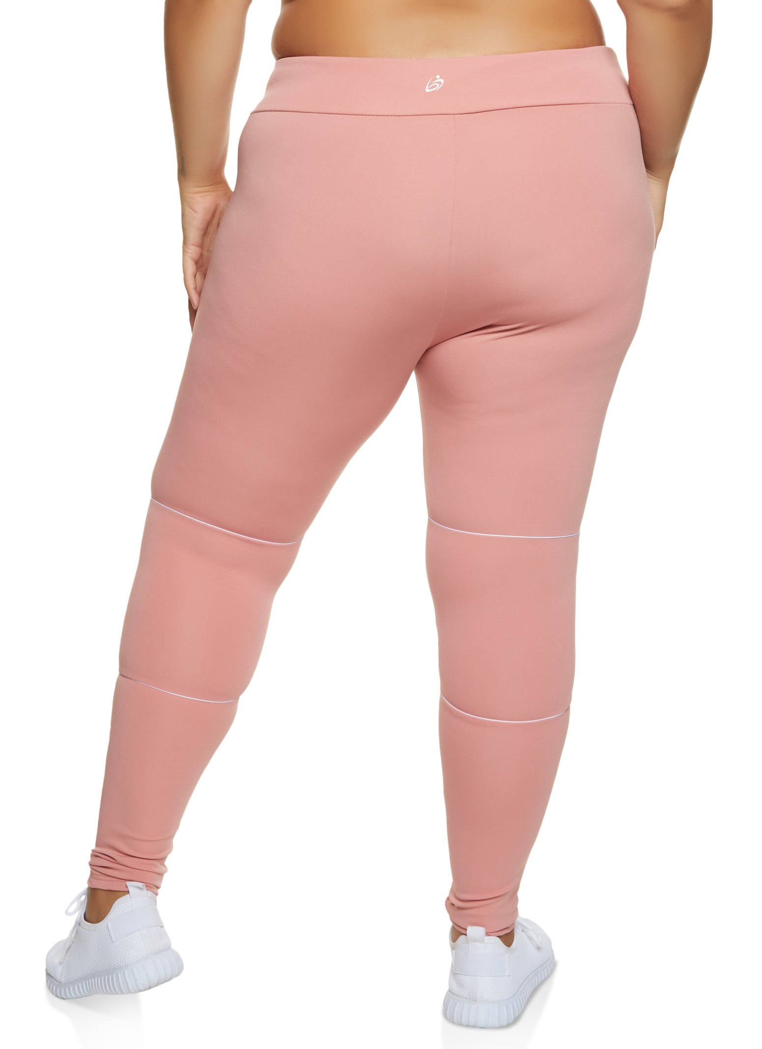 Rainbow Shops Womens Plus Size Contrast Piping Leggings, Pink, Size 3X