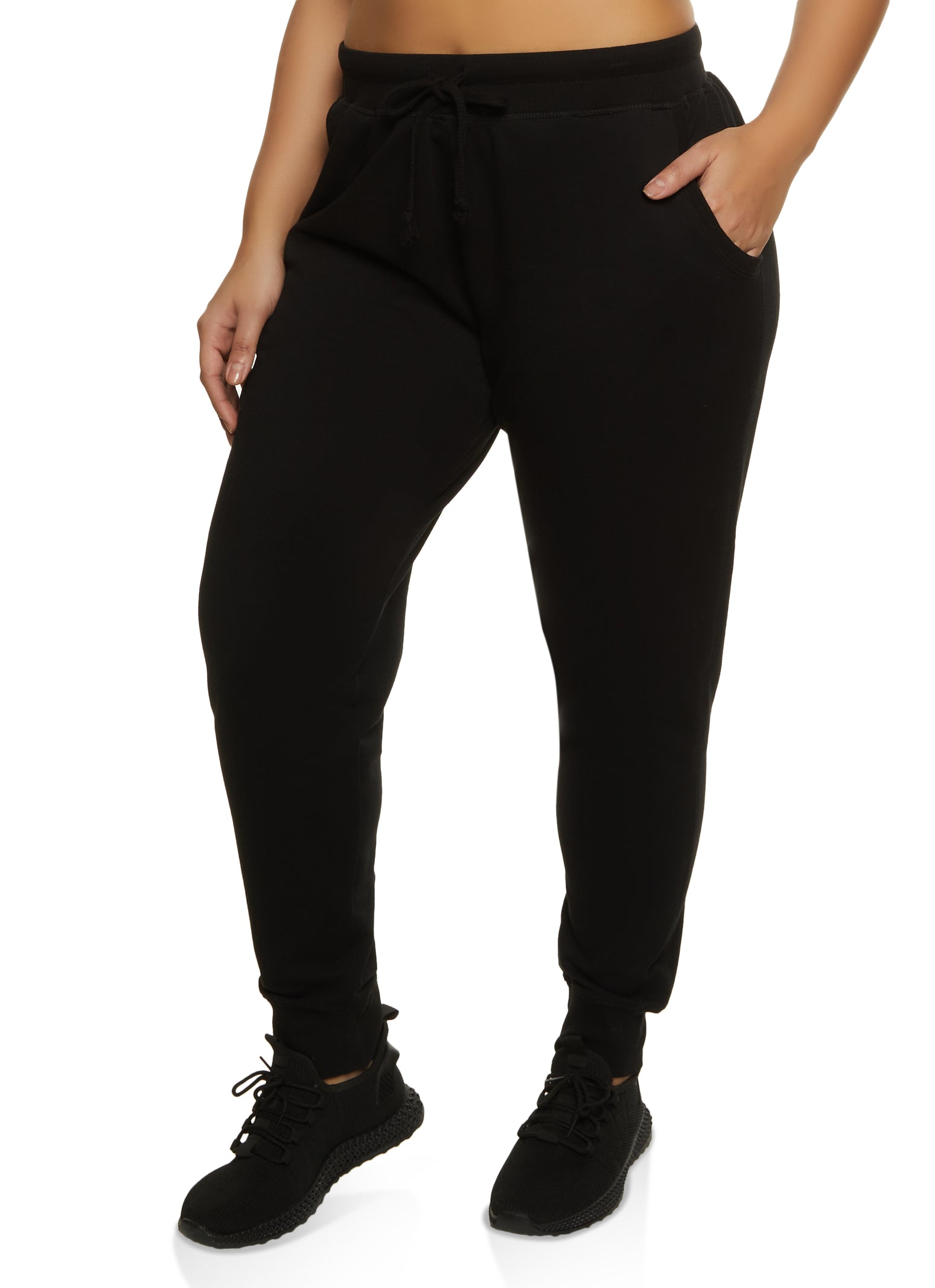 Plus Size French Terry High Waist Joggers