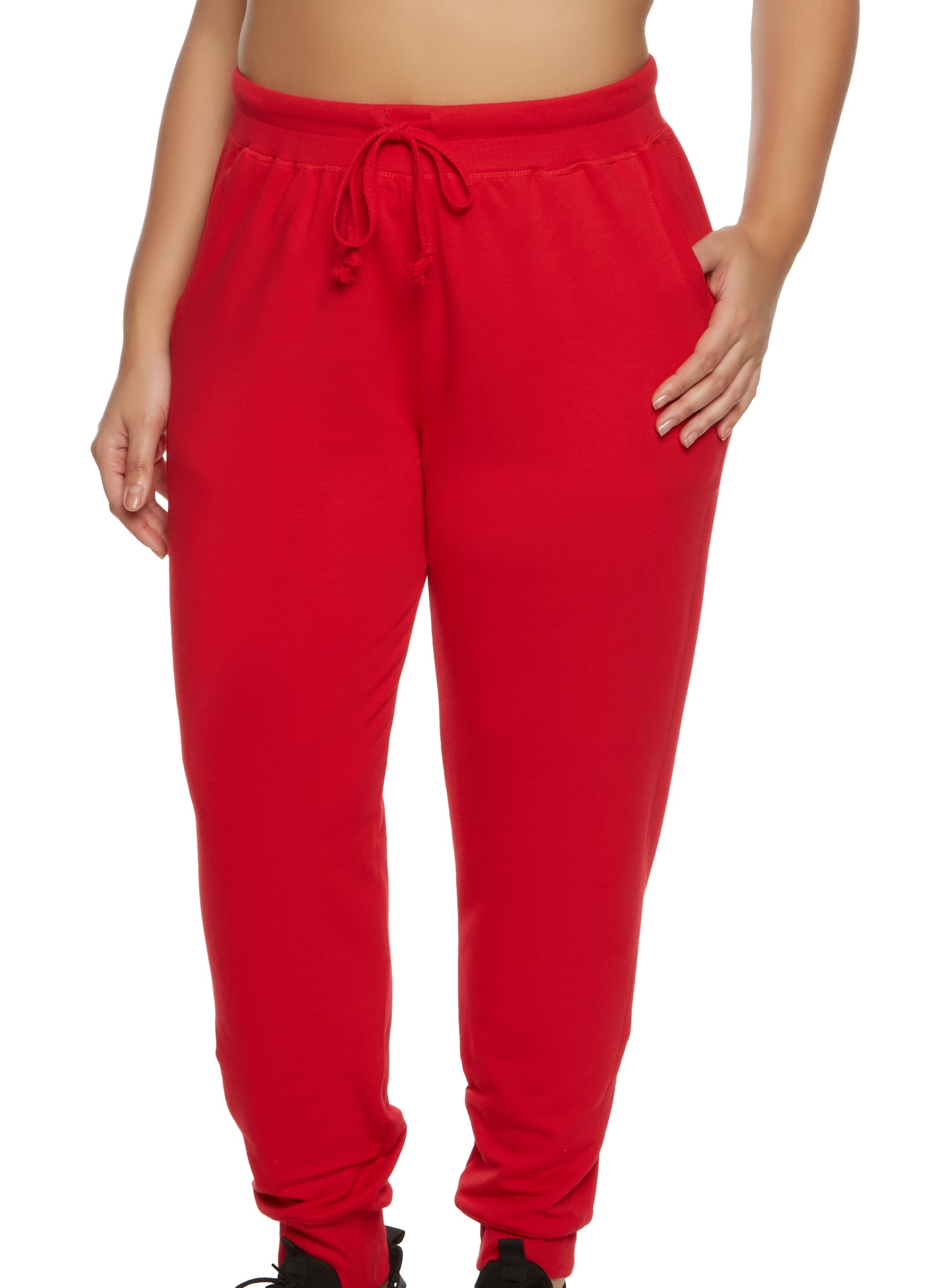 Plus size sales red joggers