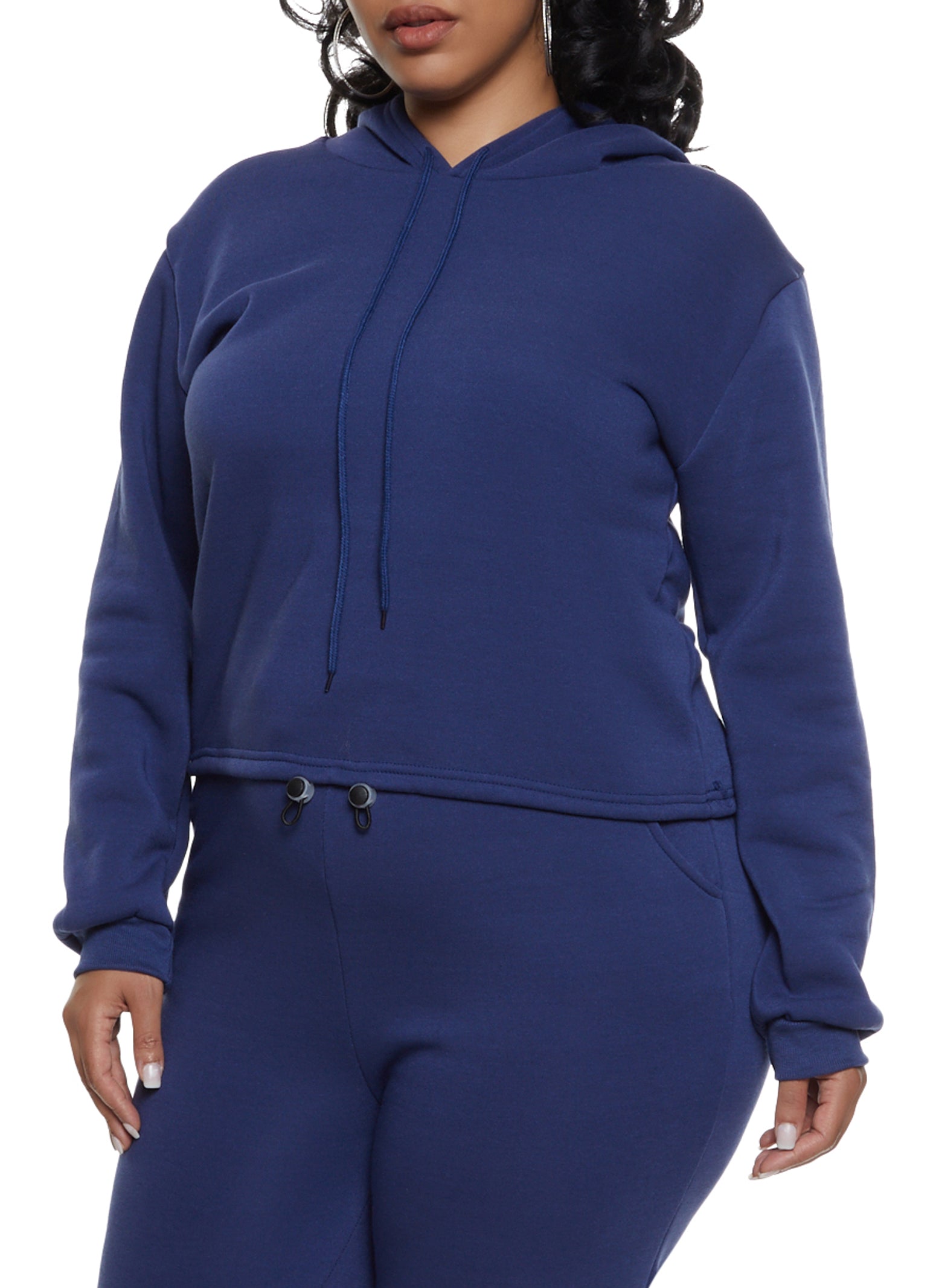 Plus Size Basic Fleece Hoodie