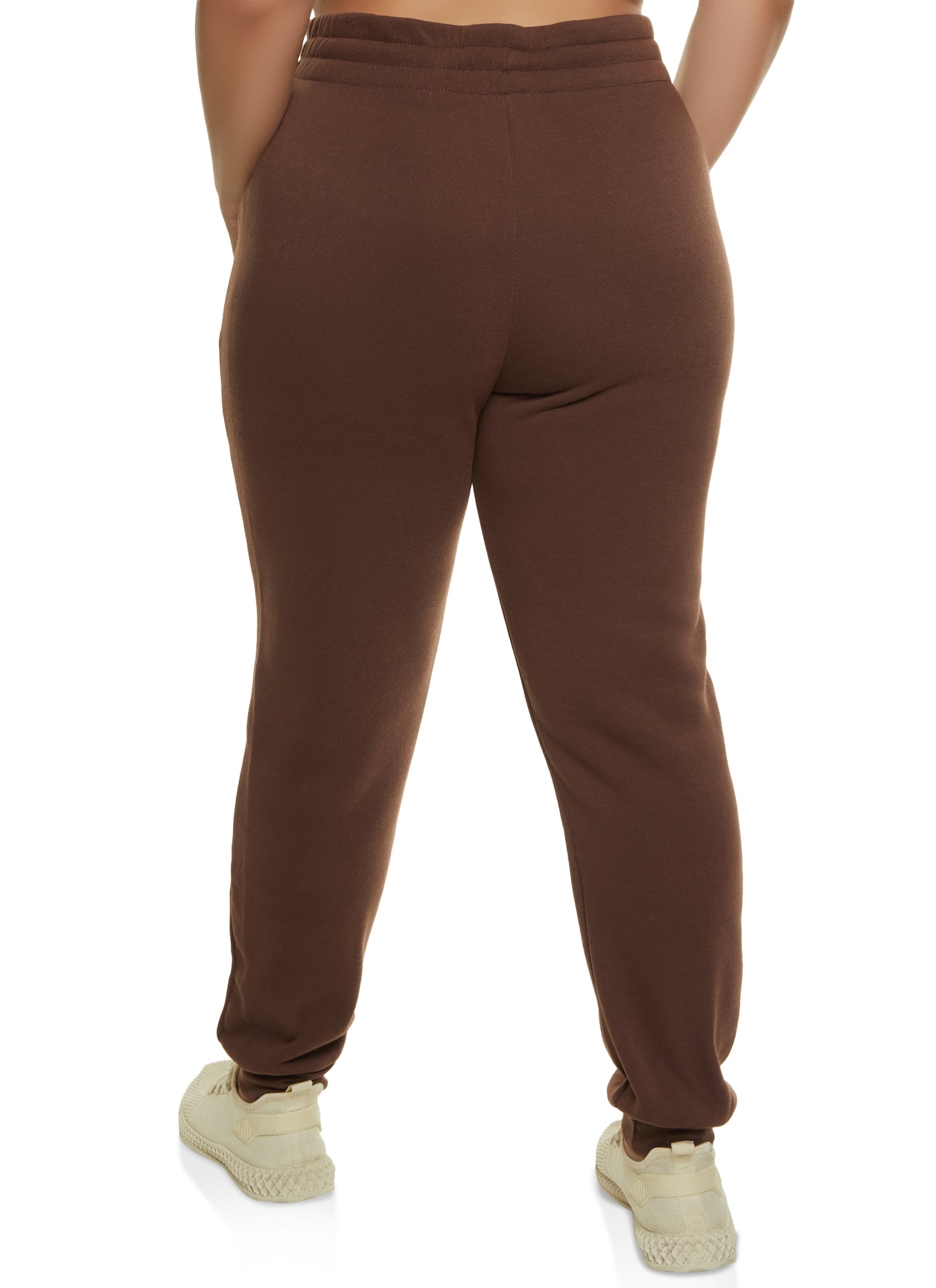 Plus Size Solid Fleece Joggers