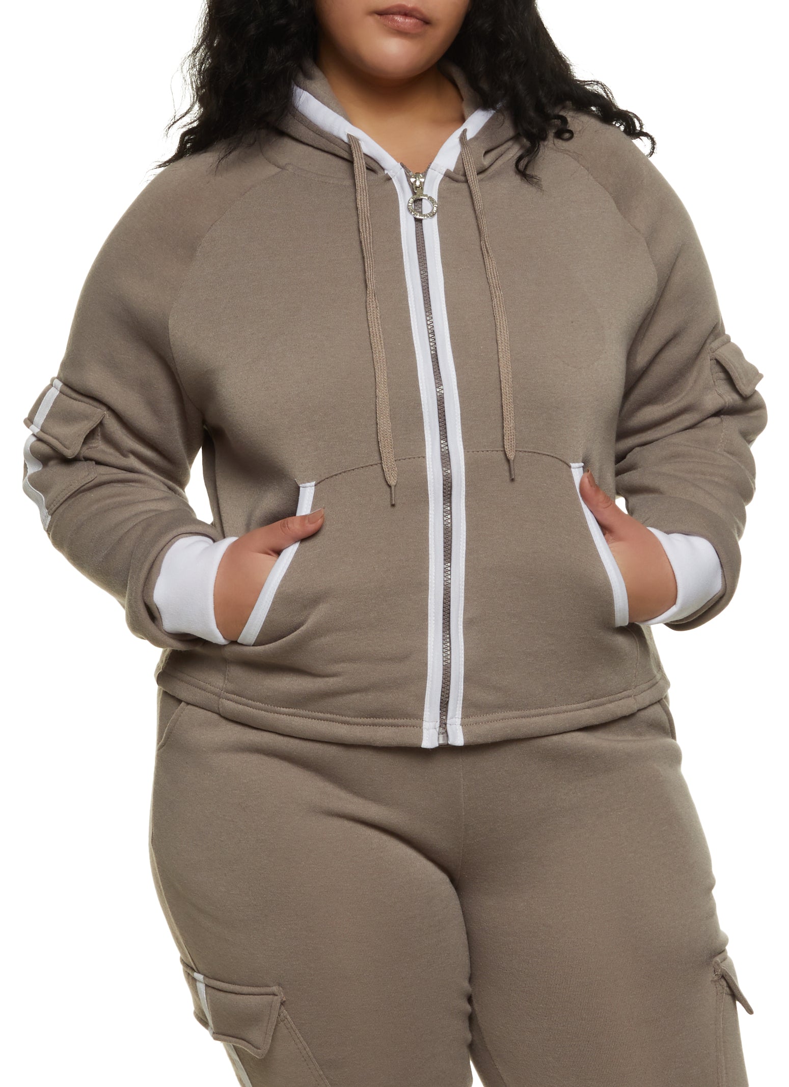 Mocha zip up discount hoodie