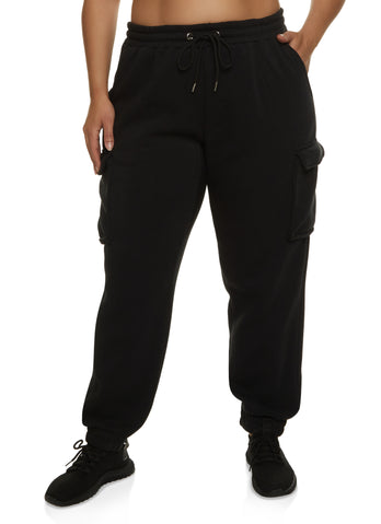 Plus Size Cut Out High Waist Joggers