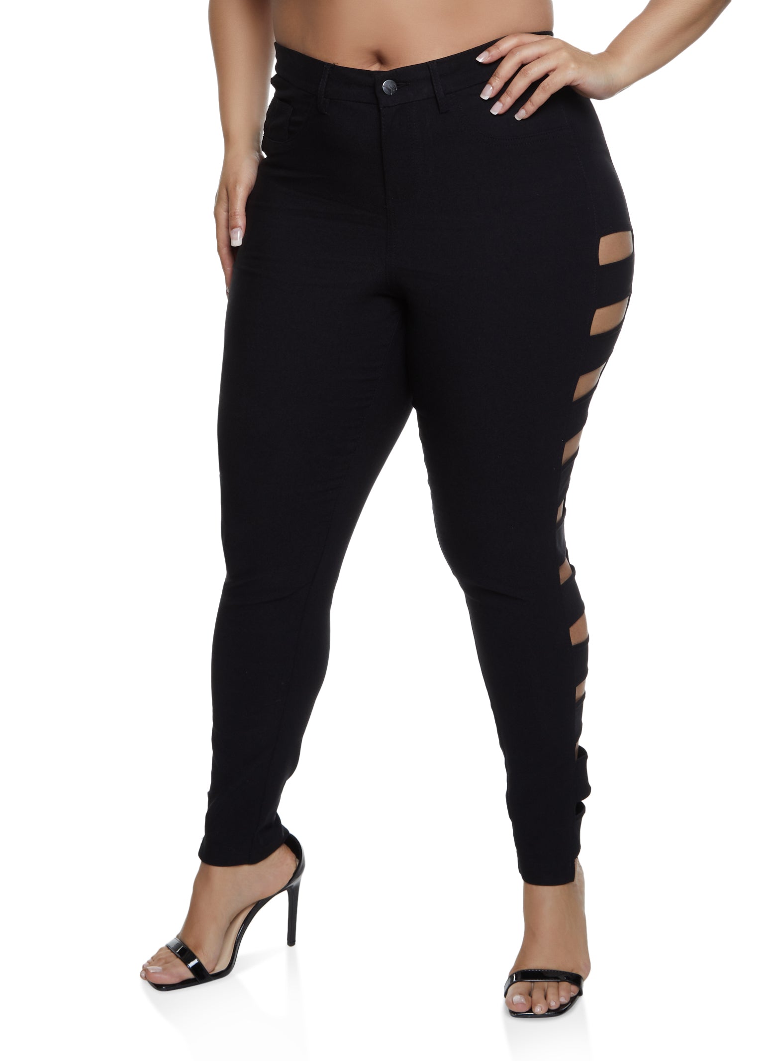 Plus Size Hyperstretch Caged Side Pants