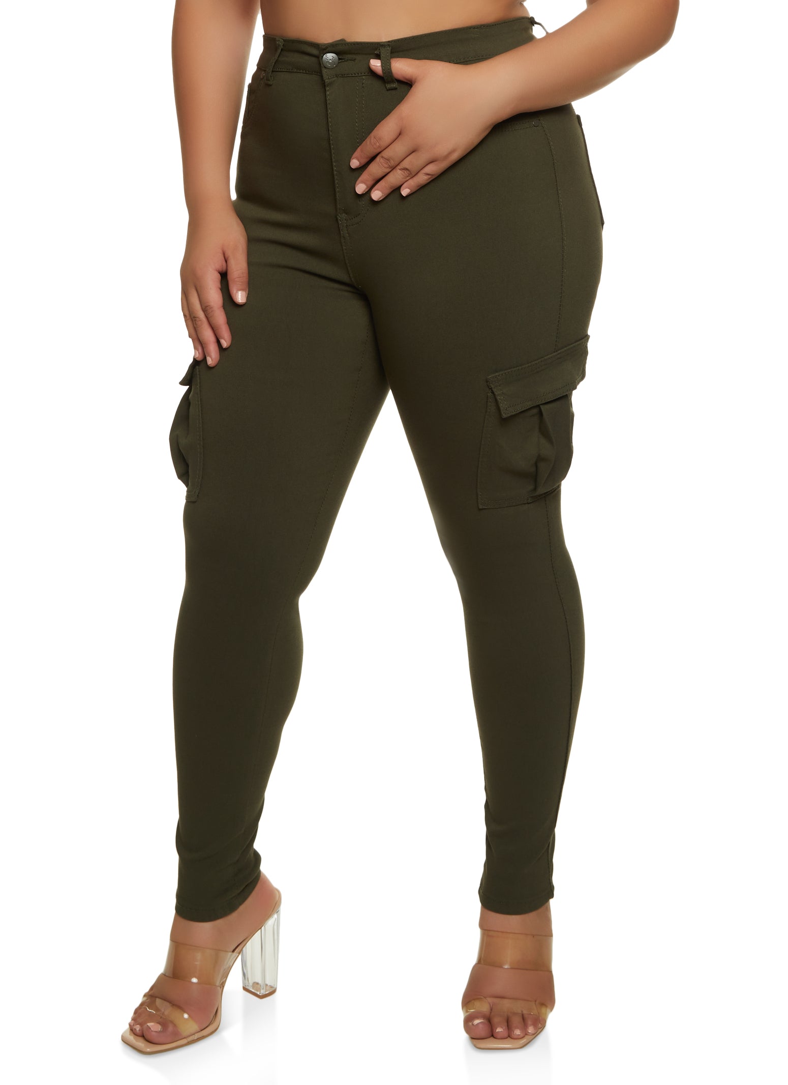 Plus Size Twill Hyperstretch Skinny Pants