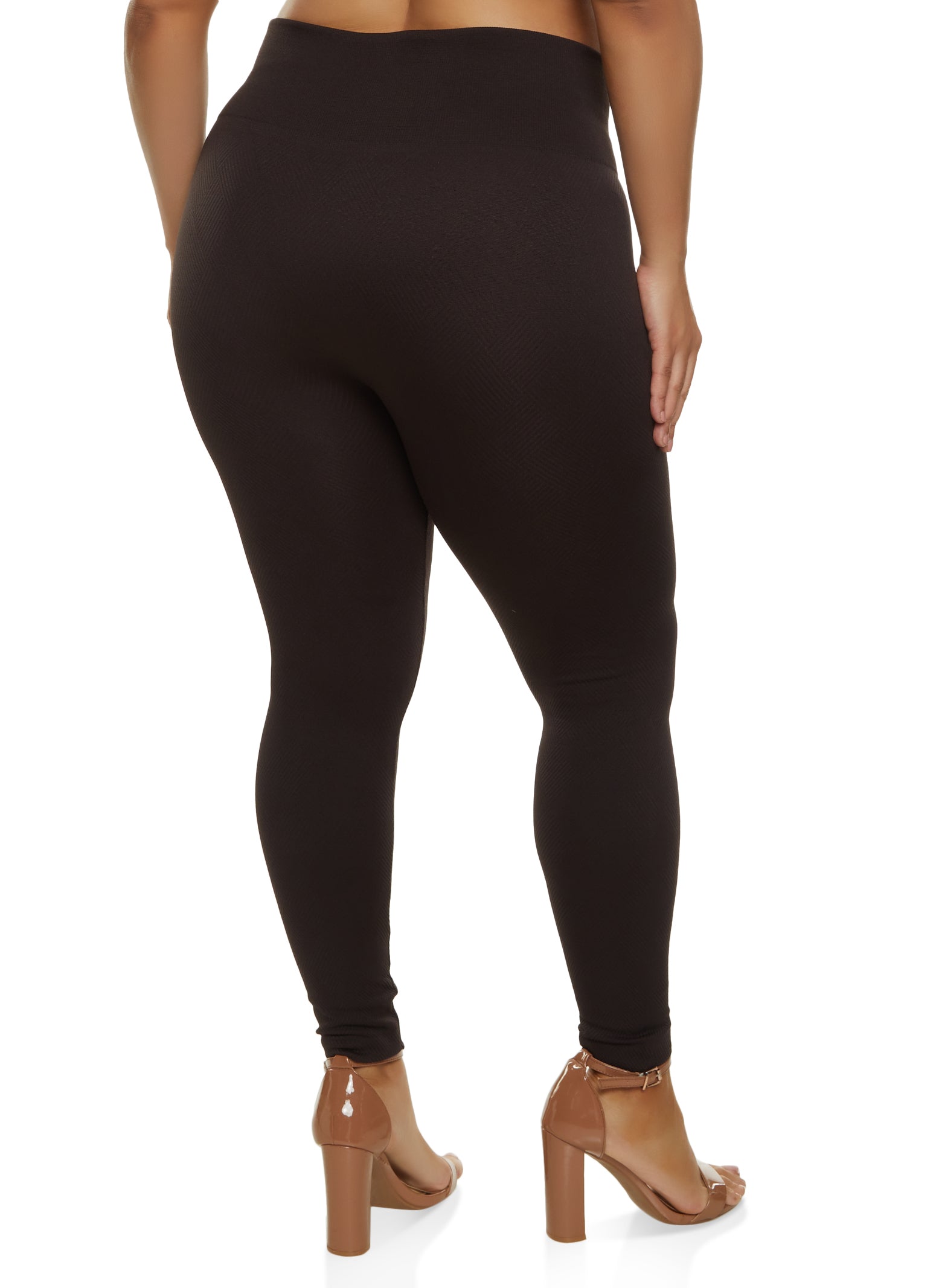 Plus Size Leggings Pants for Women 3X Solid Color Seamless Fleece