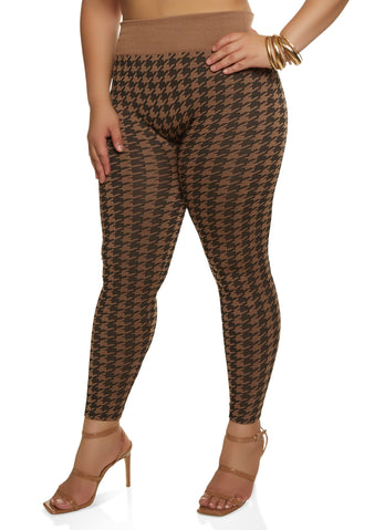 Houndstooth leggings plus on sale size