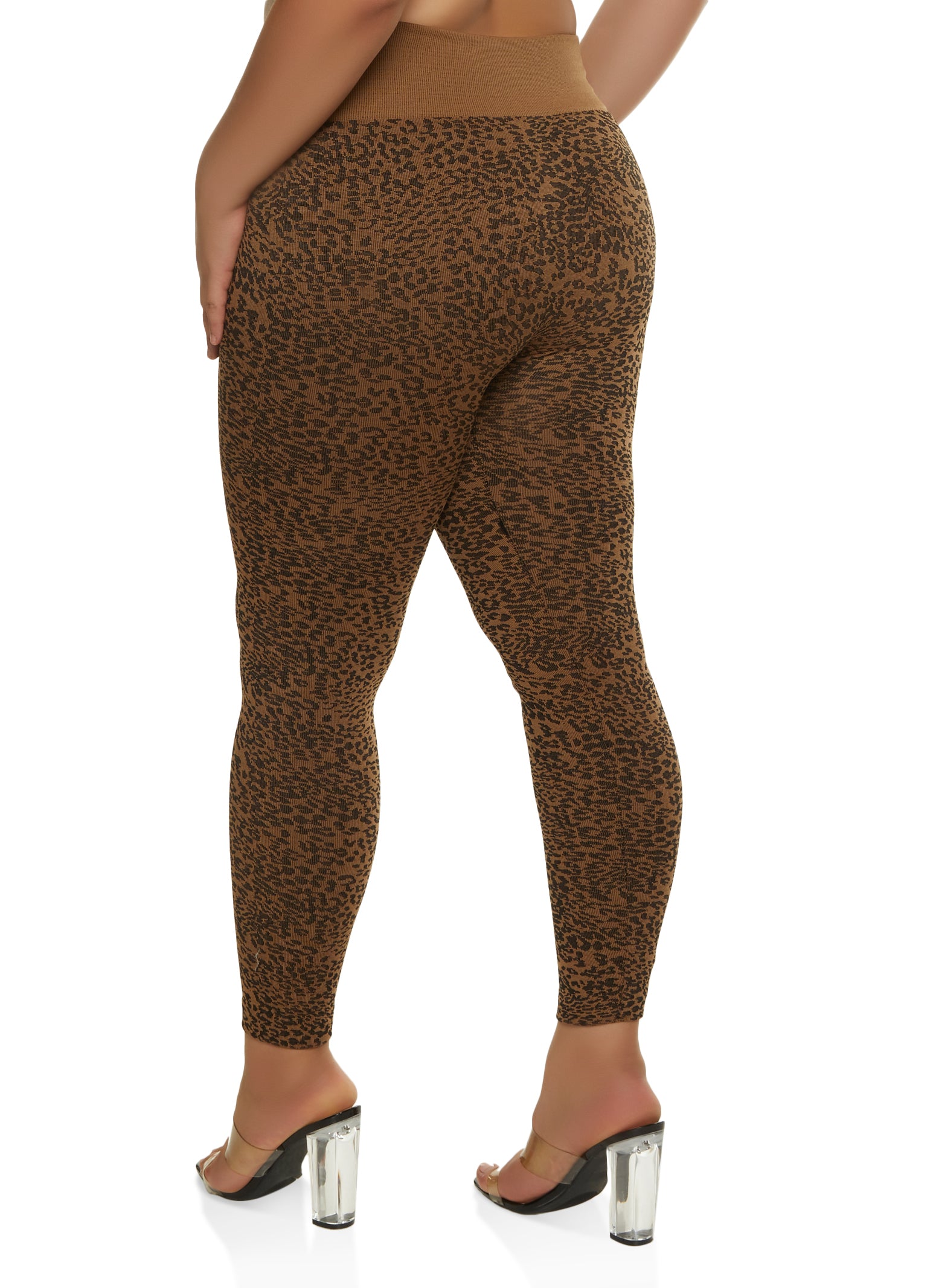 Womens Plus Size Yoga Pants Black Cheetah 2X