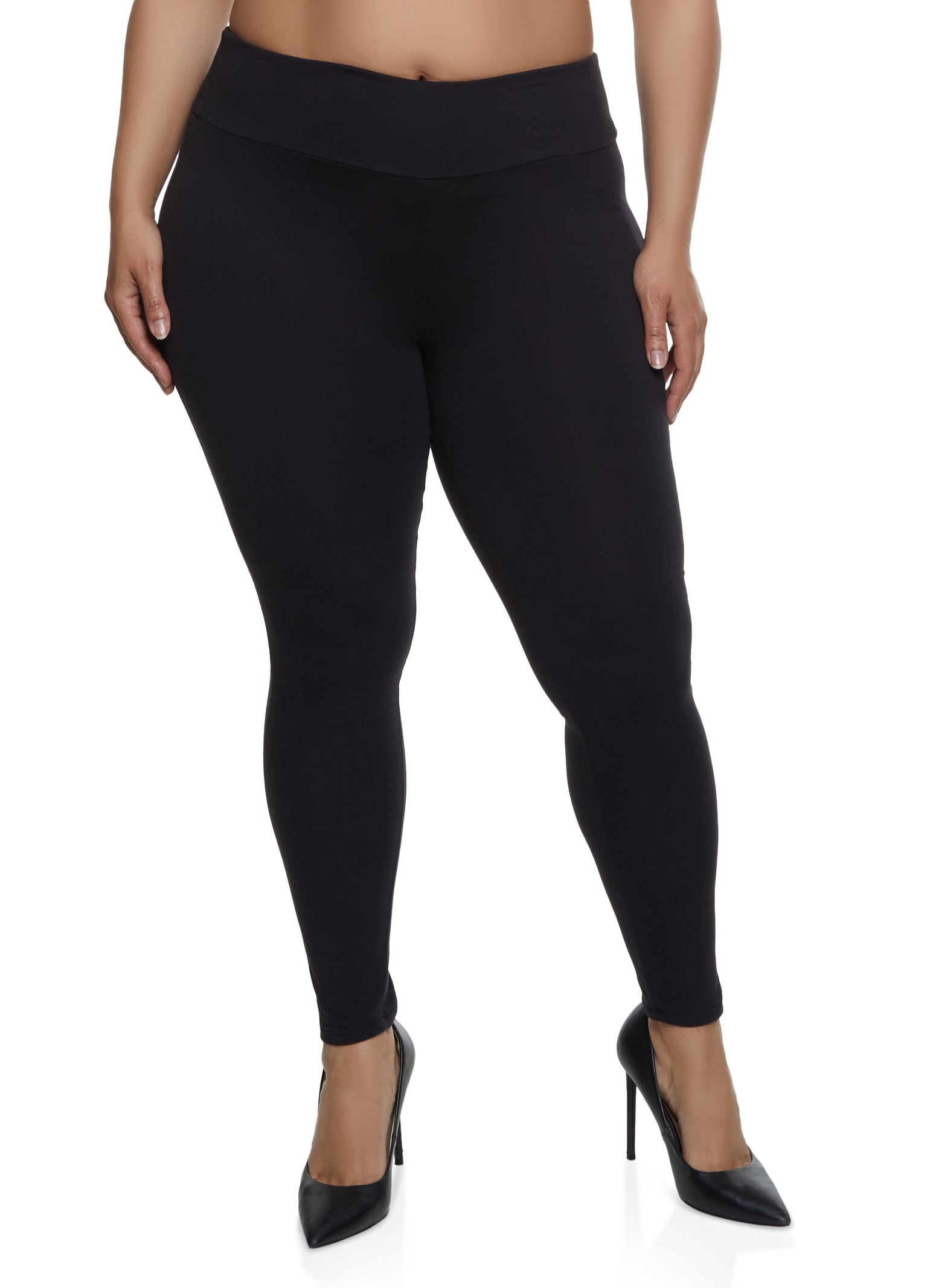 Plus Size High Rise Waistband Leggings