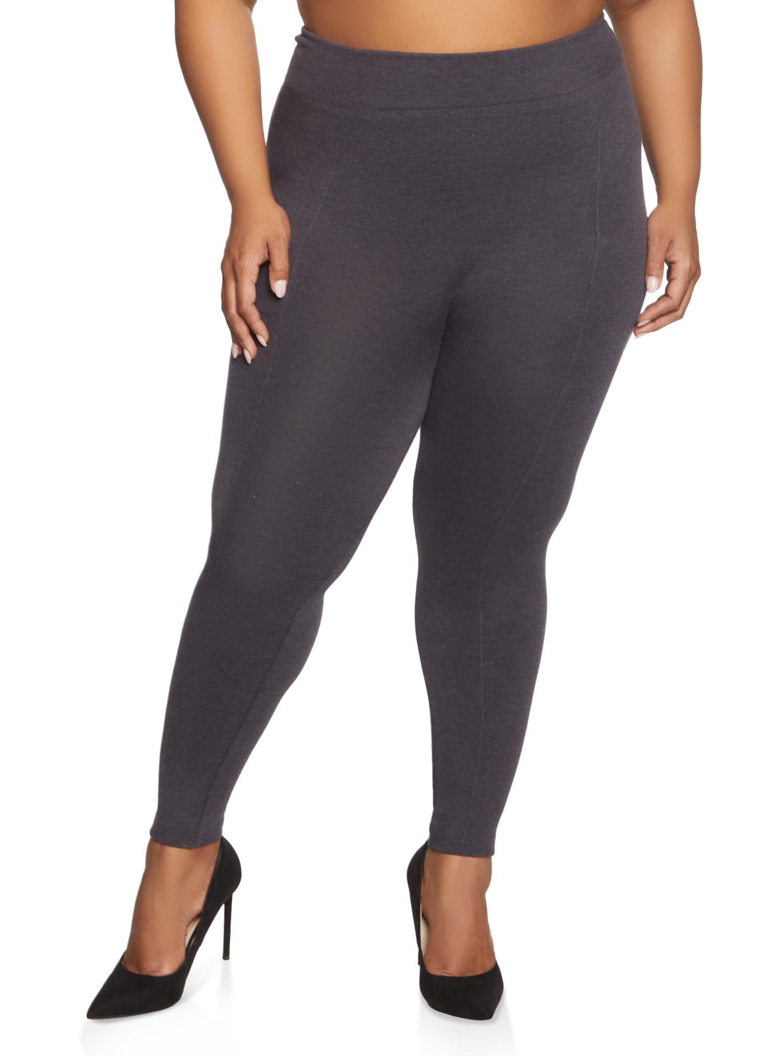 Plus Size Brushed Knit High Waist Leggings