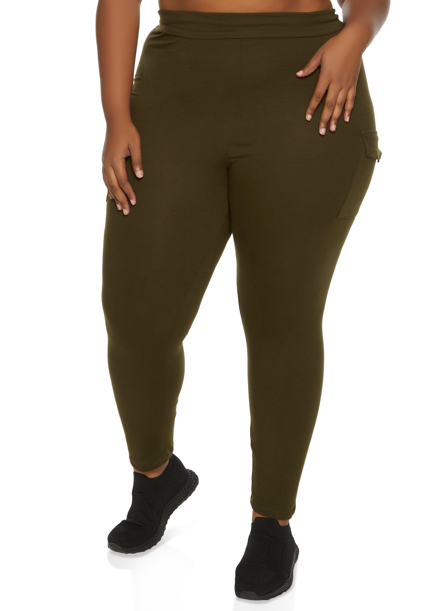  Women's Cargo Leggings with Pockets Plus Size High