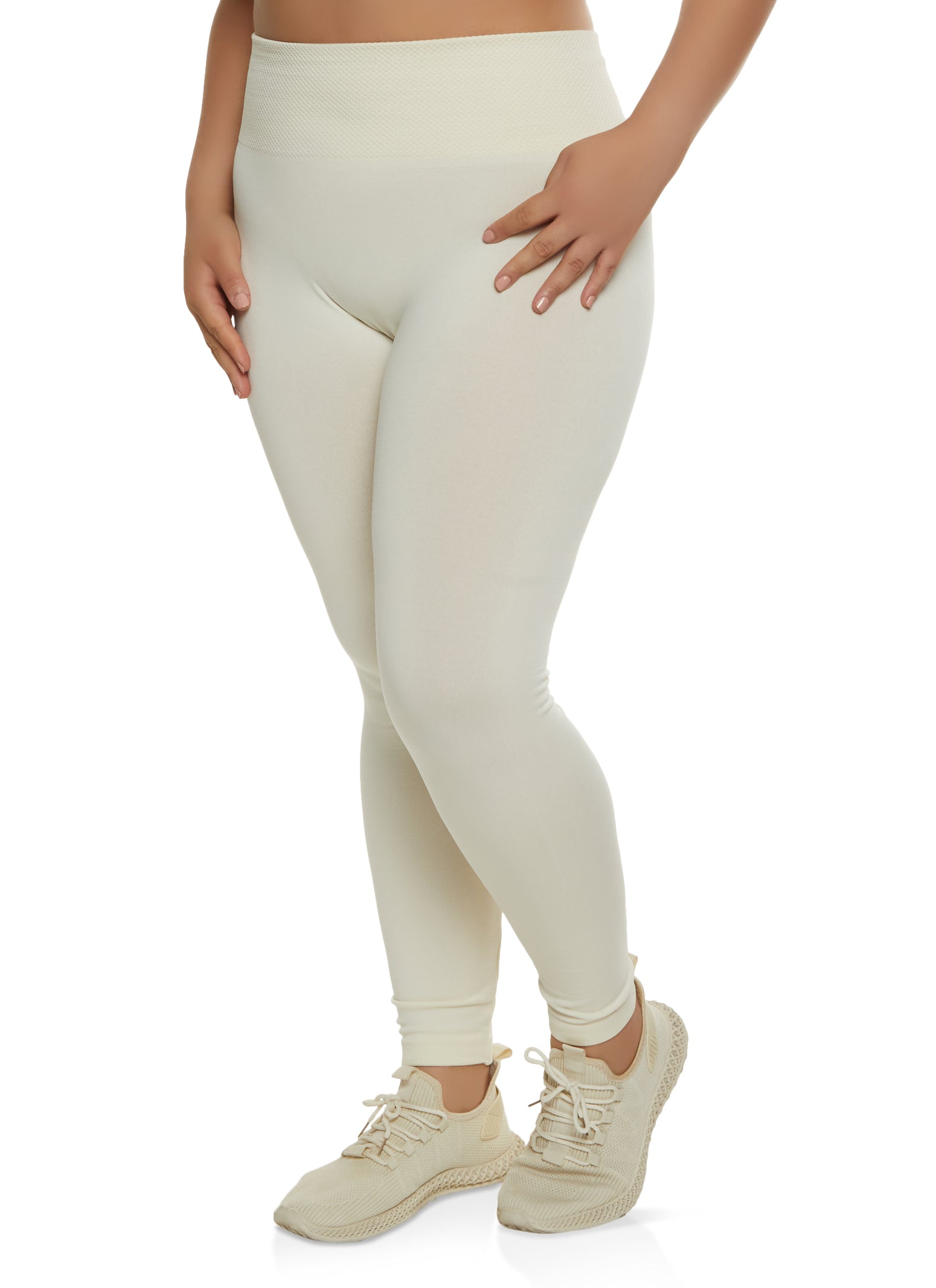 Plus Size Leggings Pants for Women 3X Solid Color Seamless Fleece