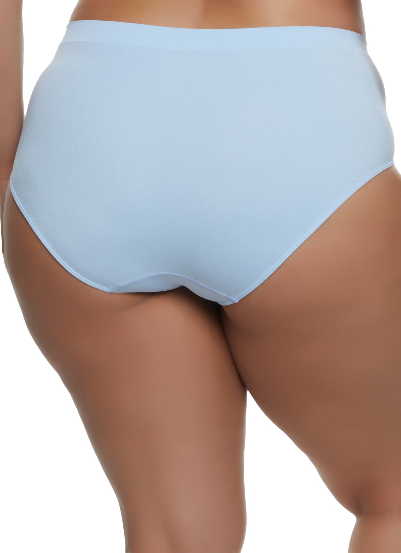 Plus Size Colored Seamless Panty - Baby Blue