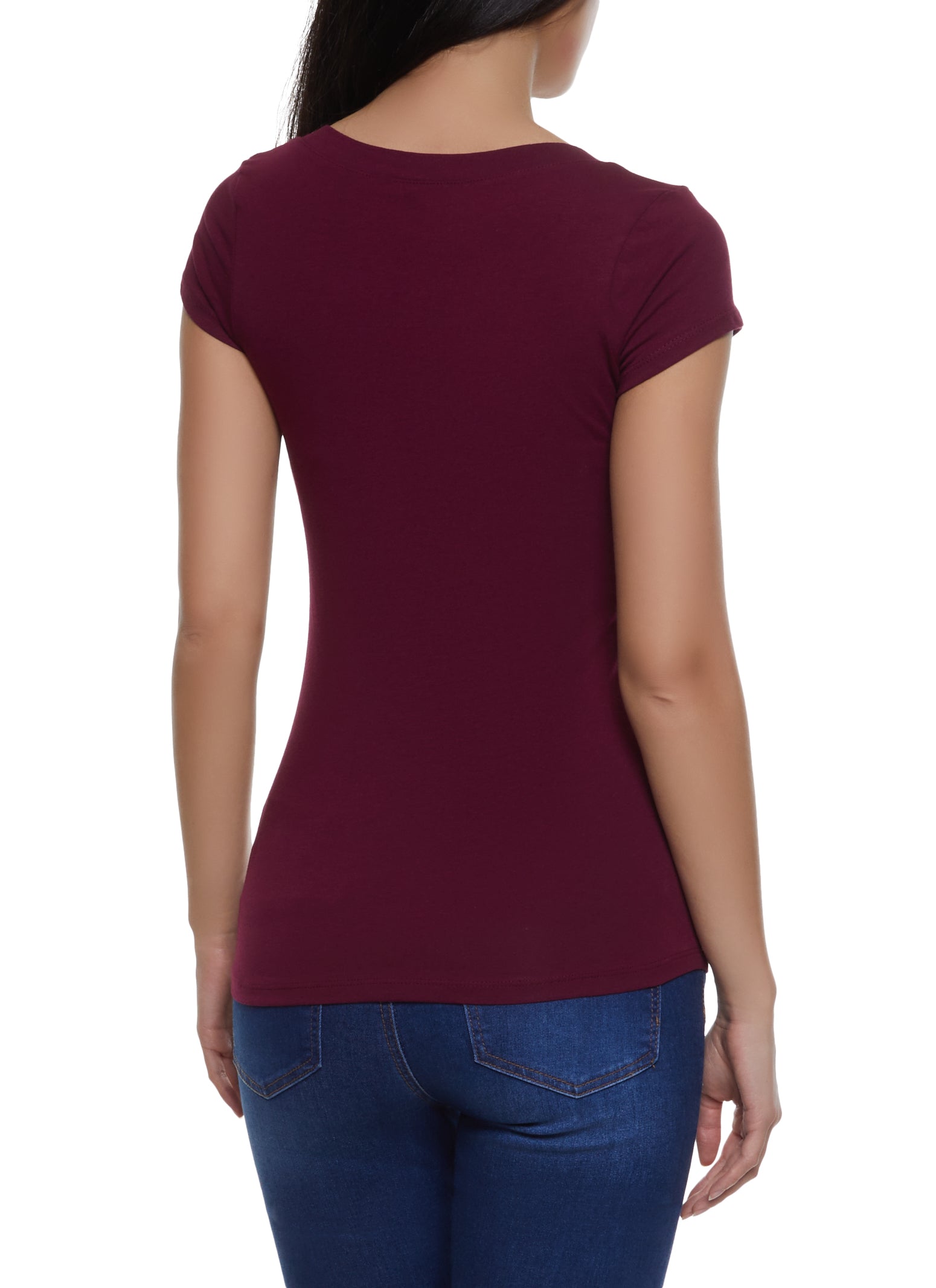 V Neck Solid Tee