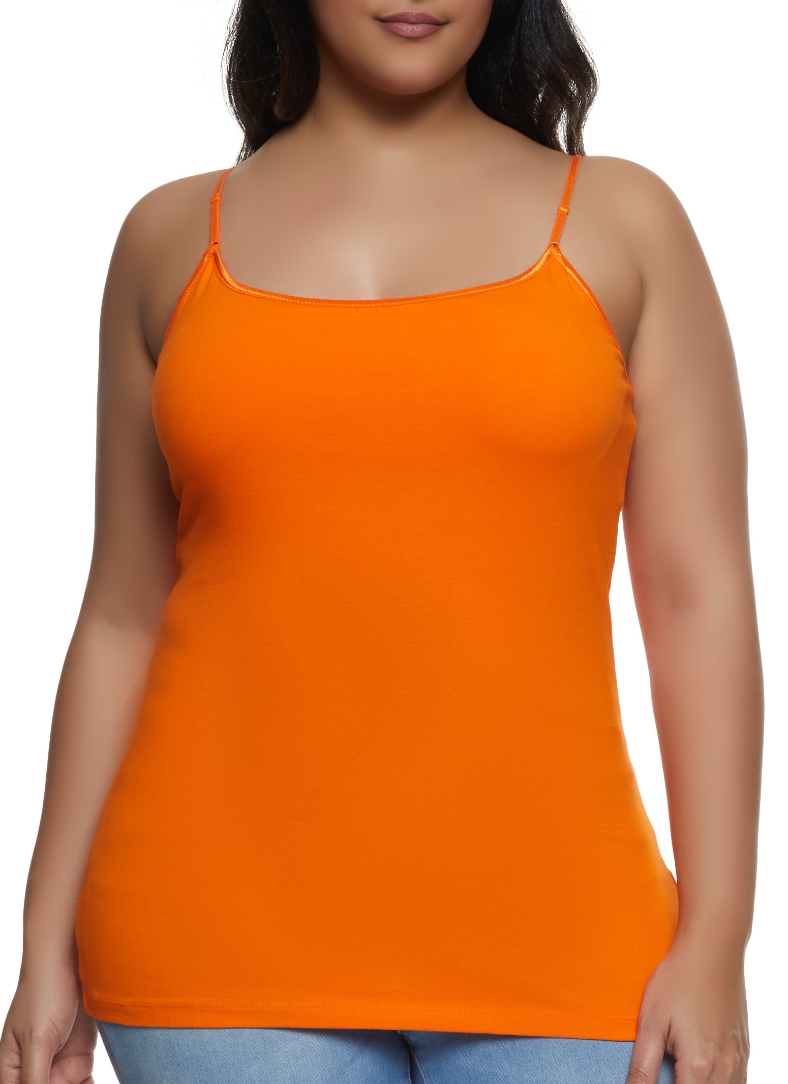 Solid Shelf Bra Cami - Orange