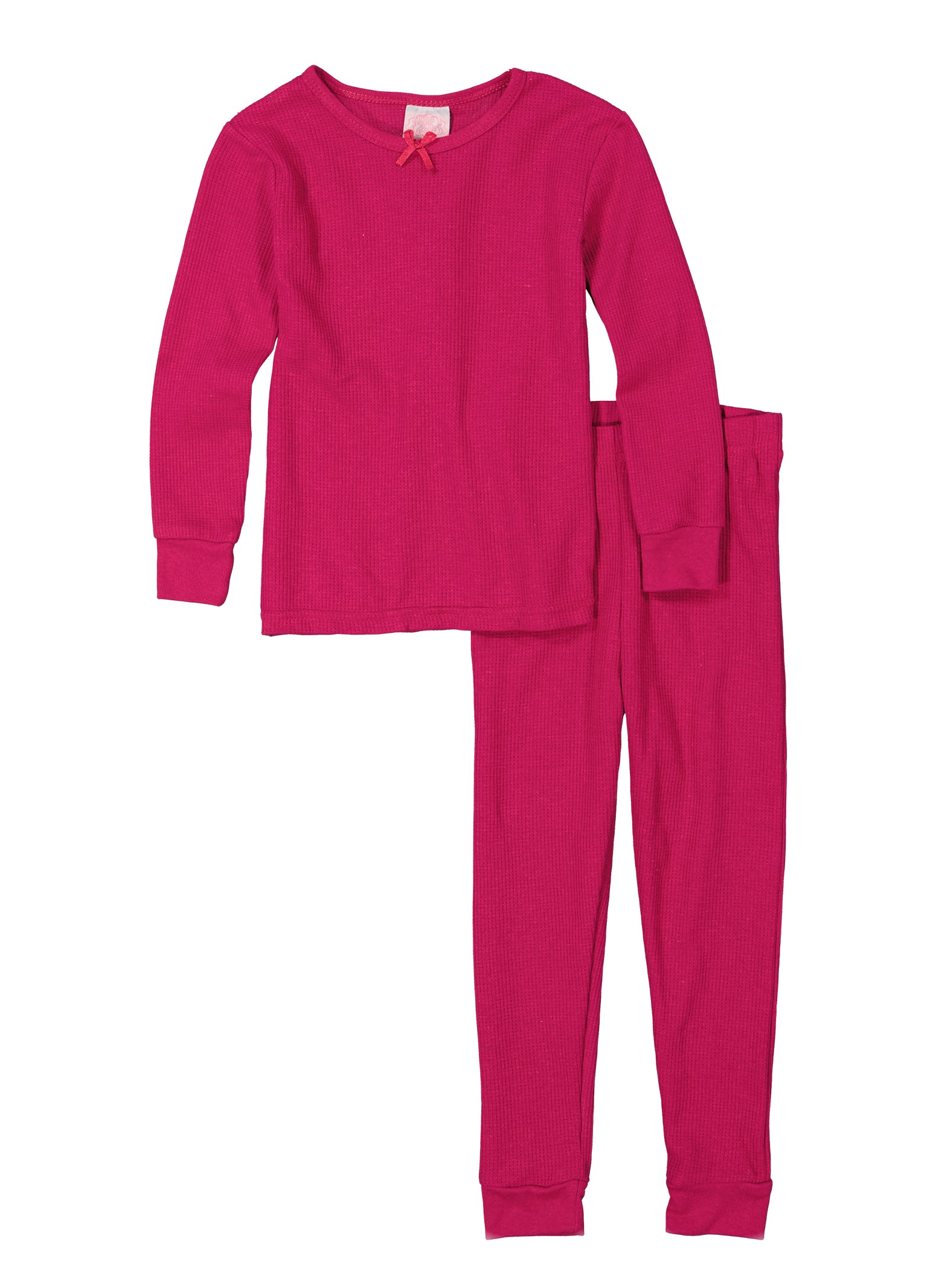 Little Girls Solid Thermal Top and Pants