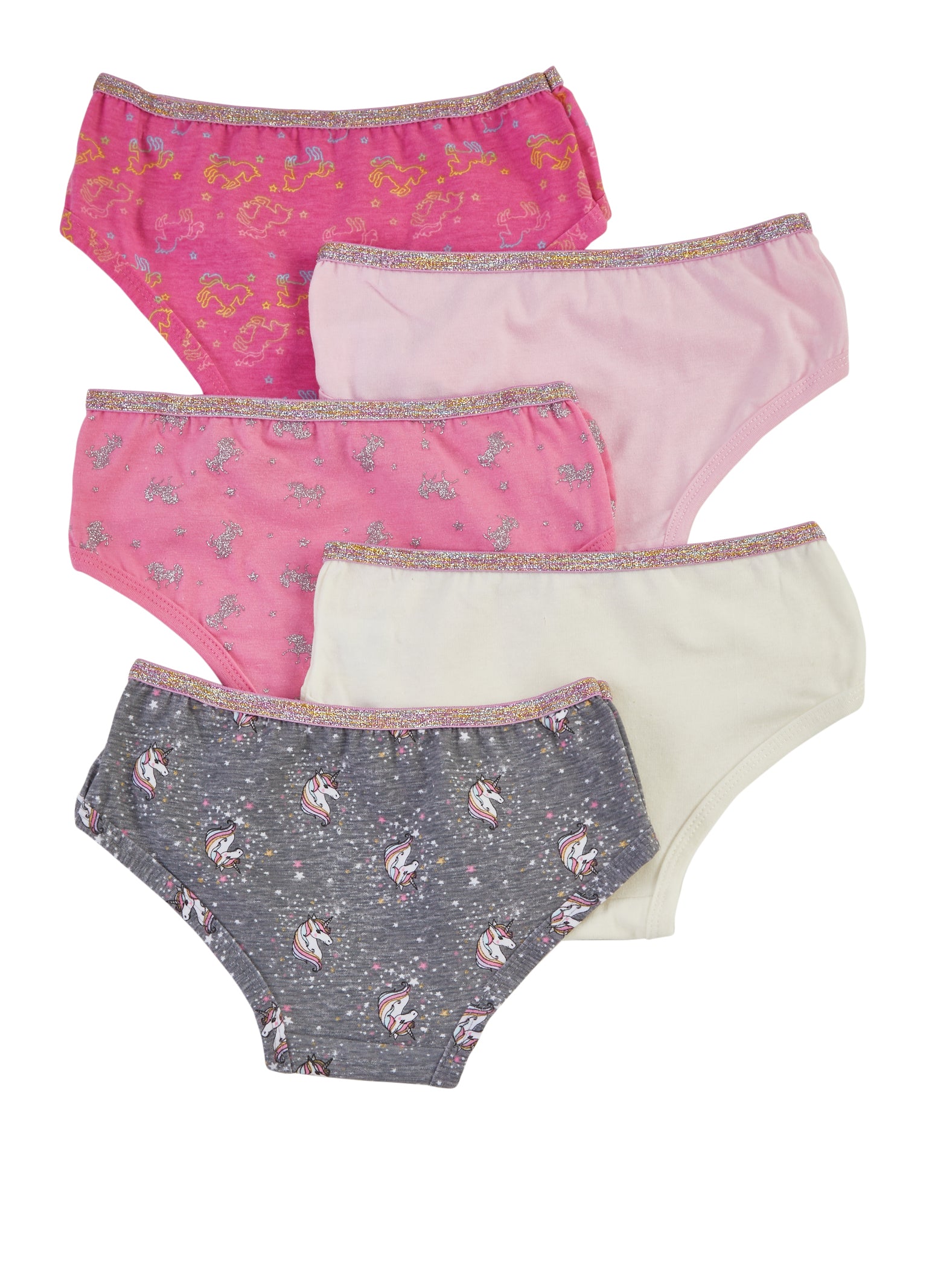 Little Girls Set of 5 Unicorn Panties