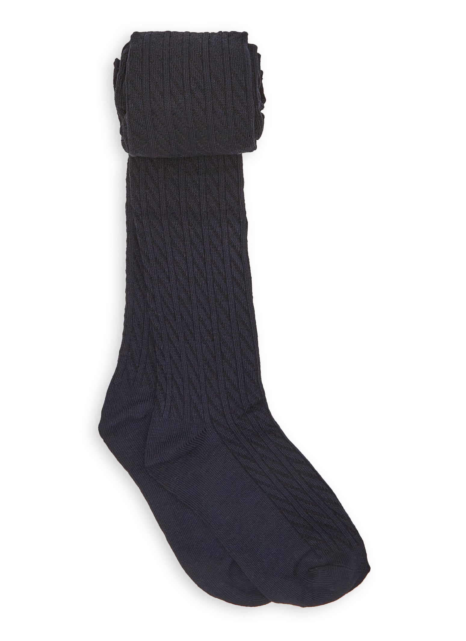 Plain Knitted Tights For Girls - Black