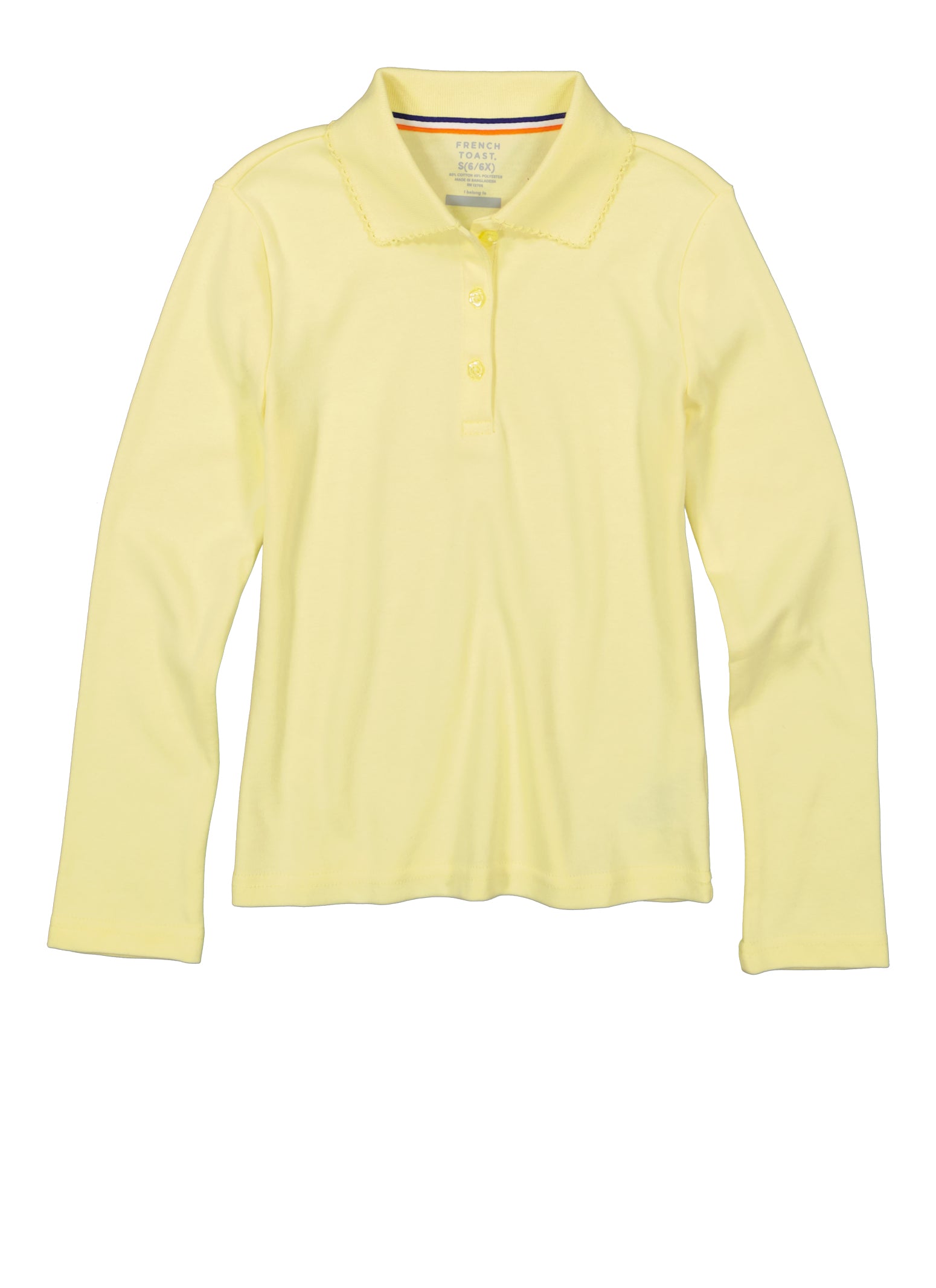 French Toast Girls 4-6x Interlock Long Sleeve Polo