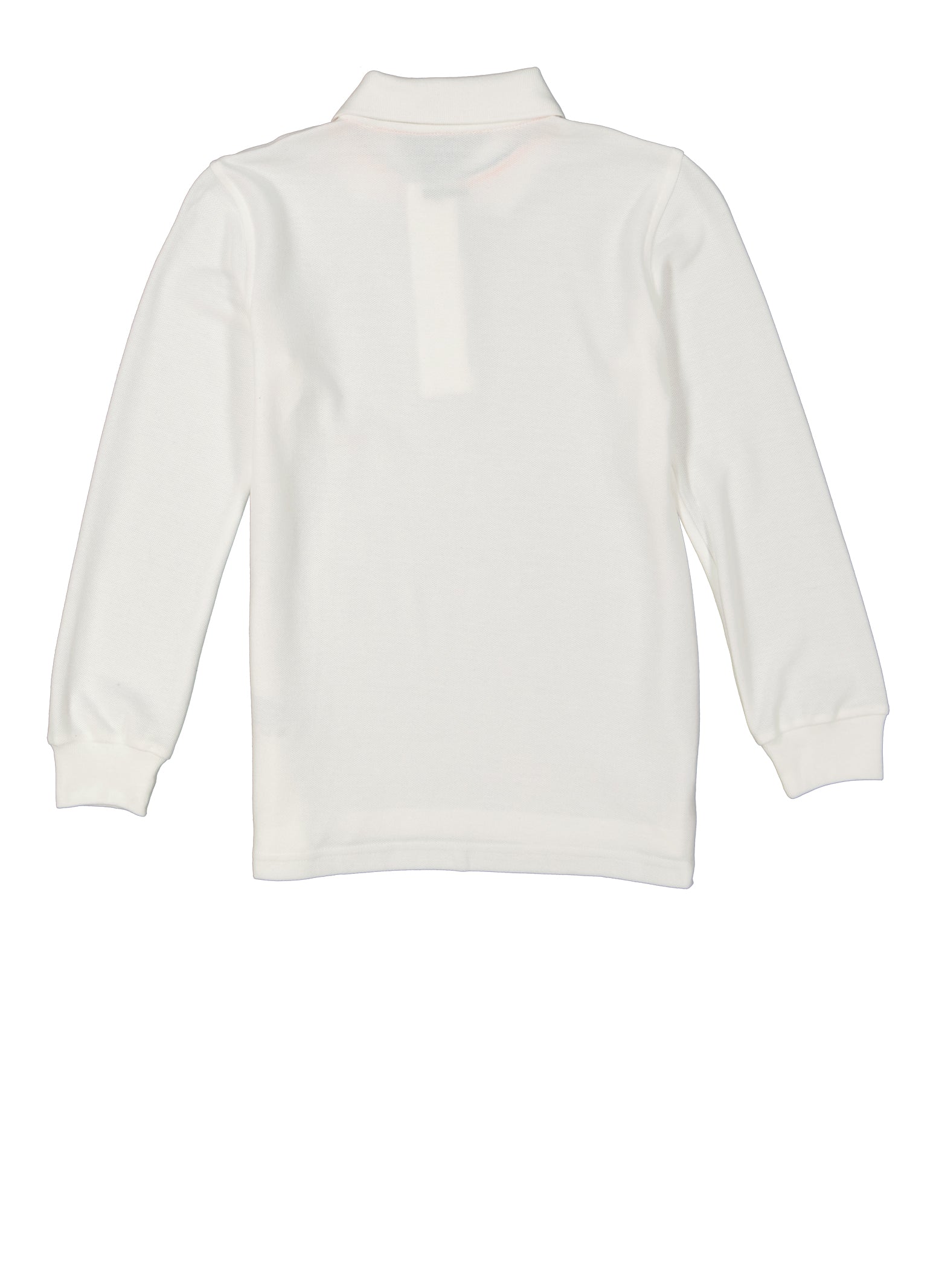 boys white long sleeve polo shirt