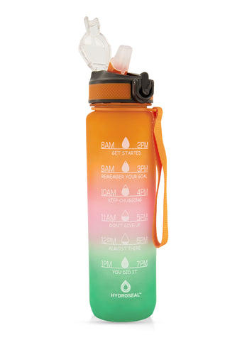 Motivational Ombre Flip Straw Water Bottle - Red