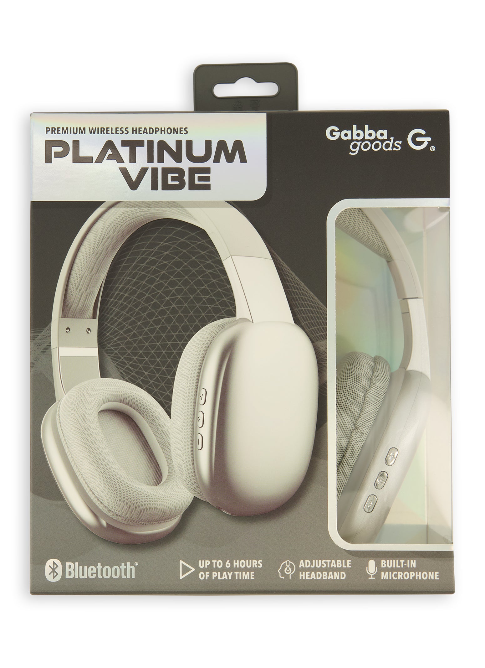 Gabba Goods Platinum Vibe Premium Wireless Bluetooth Headphones