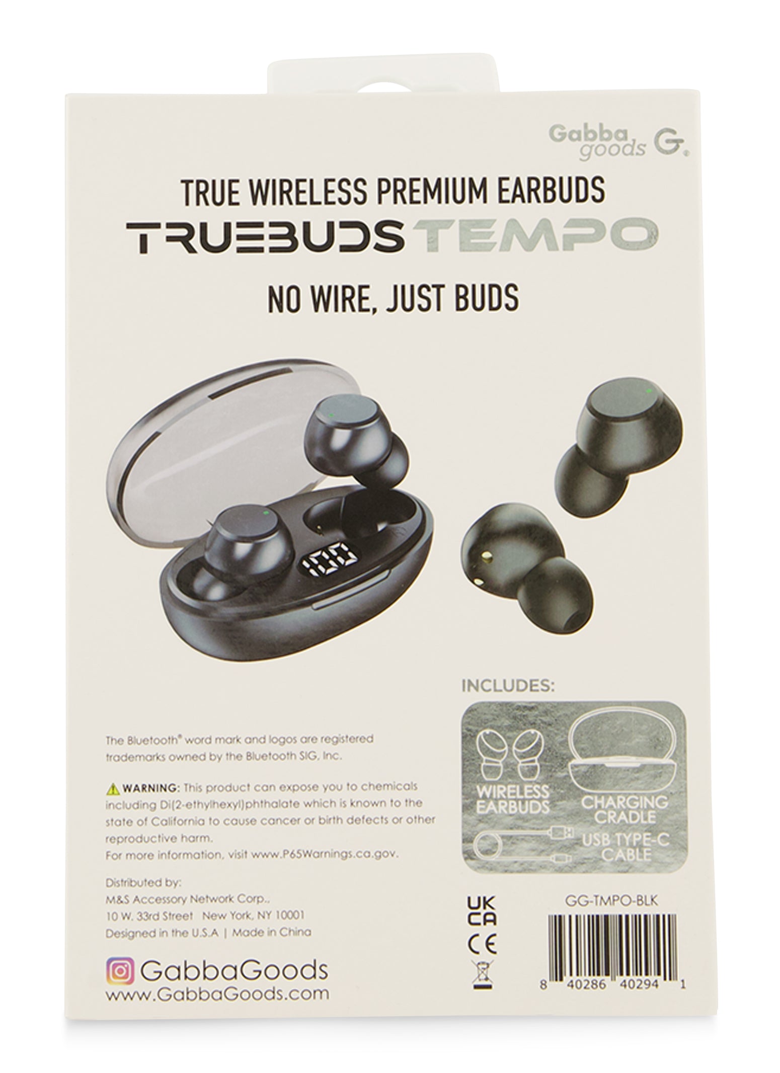 TrueBuds Tempo True Wireless Earbuds Black