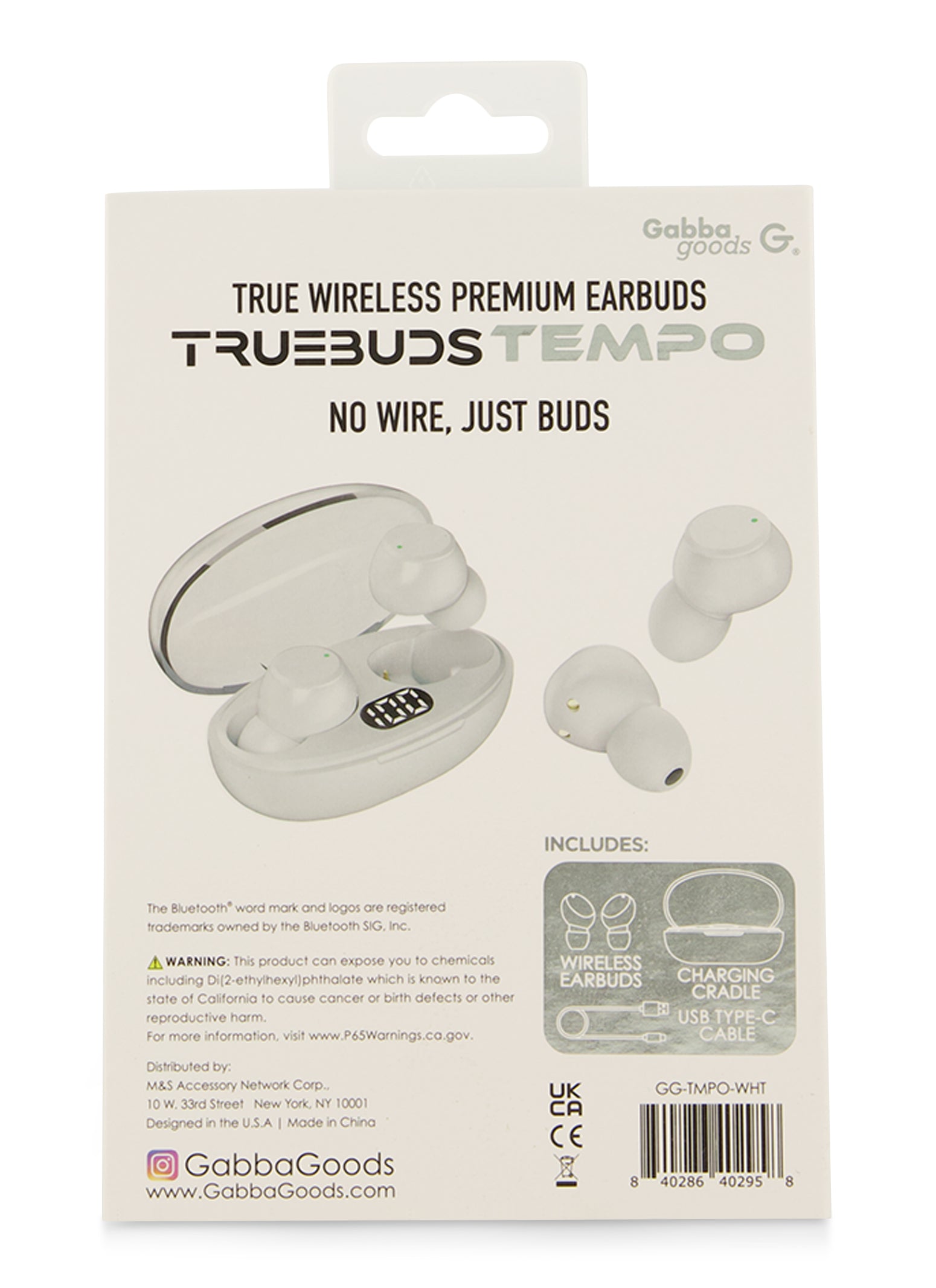 TrueBuds Tempo True Wireless Earbuds White