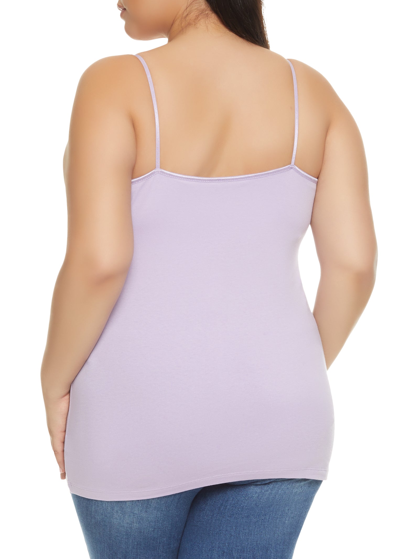 Charmo Women Plus Size Cotton Tank Top with Shelf Bra Adjustable Wider  Strap Camisole Basic Undershirt