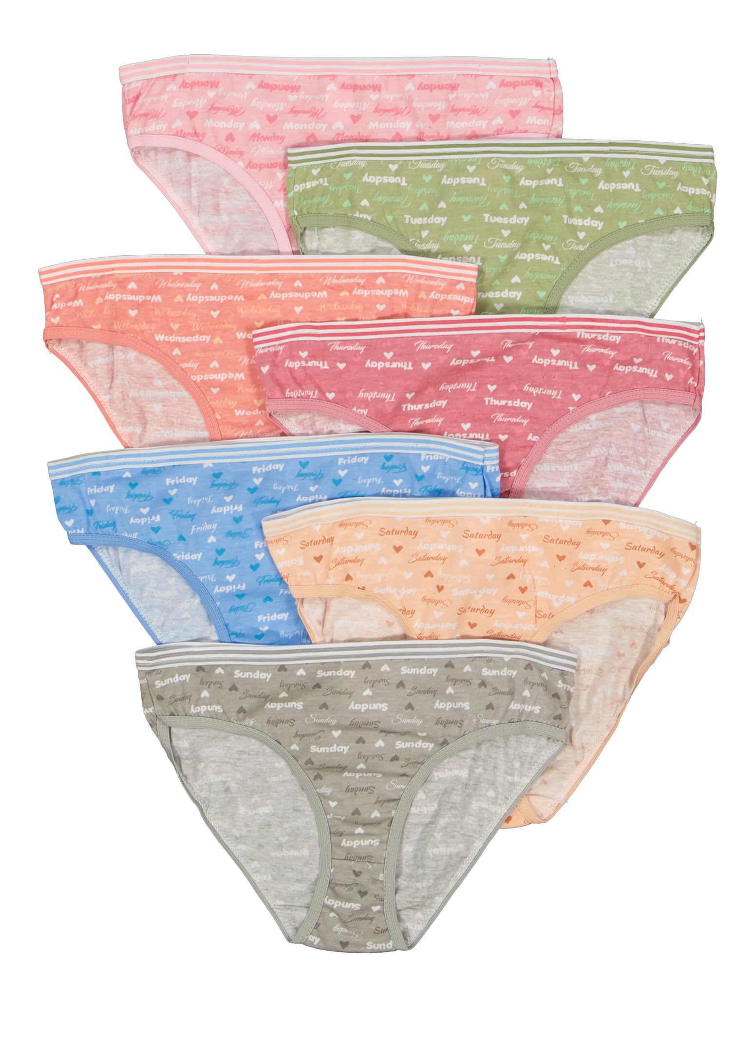 7 Pack Ladies Knickers Cotton Underwear Women Panties Week Days