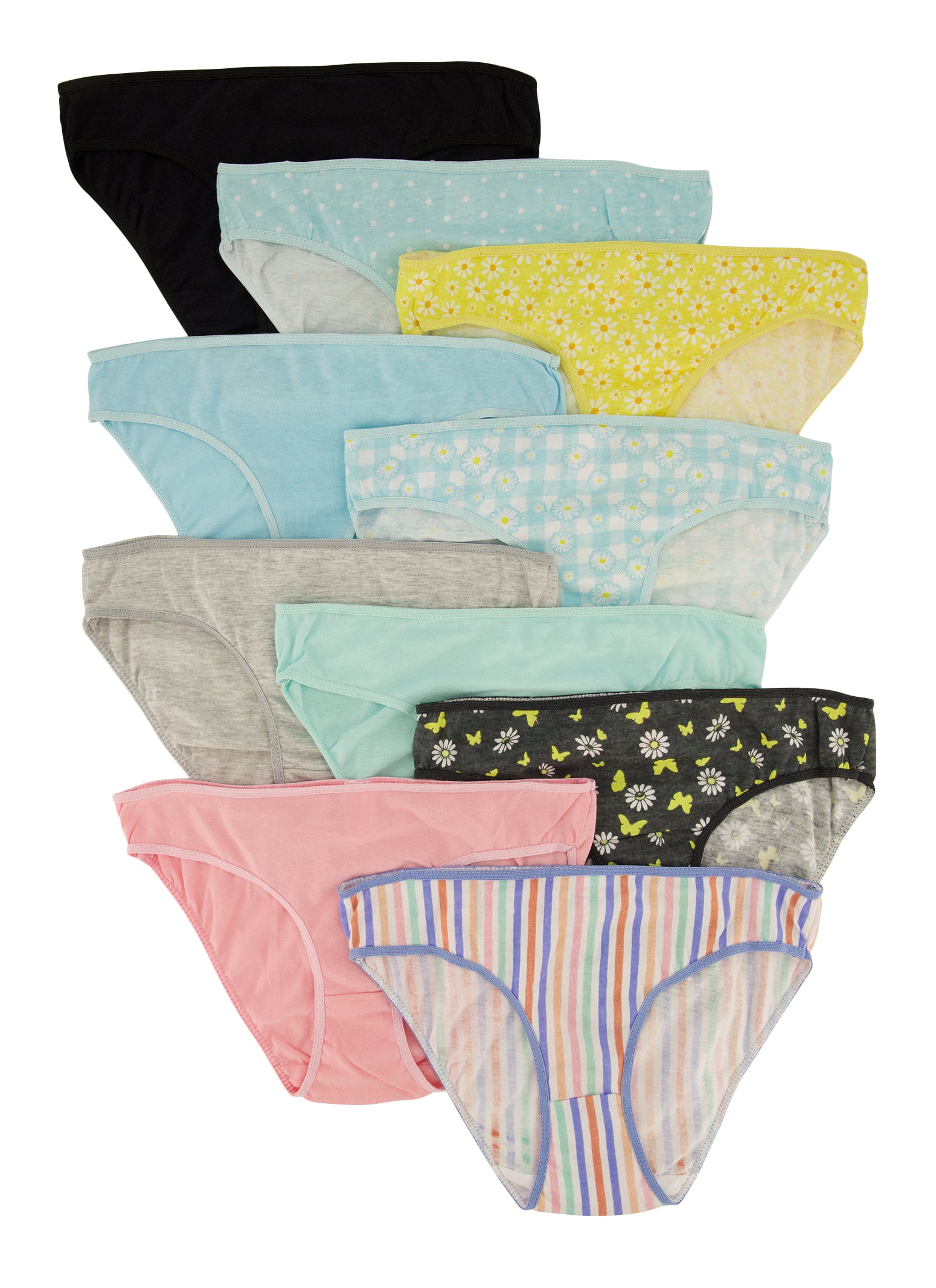 Girls 10 Pack Assorted Floral Print Panties - Multi Color
