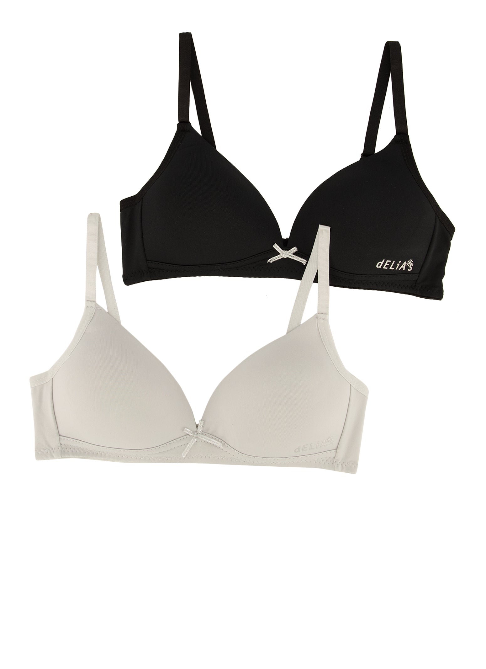 Buy Set of 2 - Solid Bra with Adjustable Straps and Hook and Eye Closure
