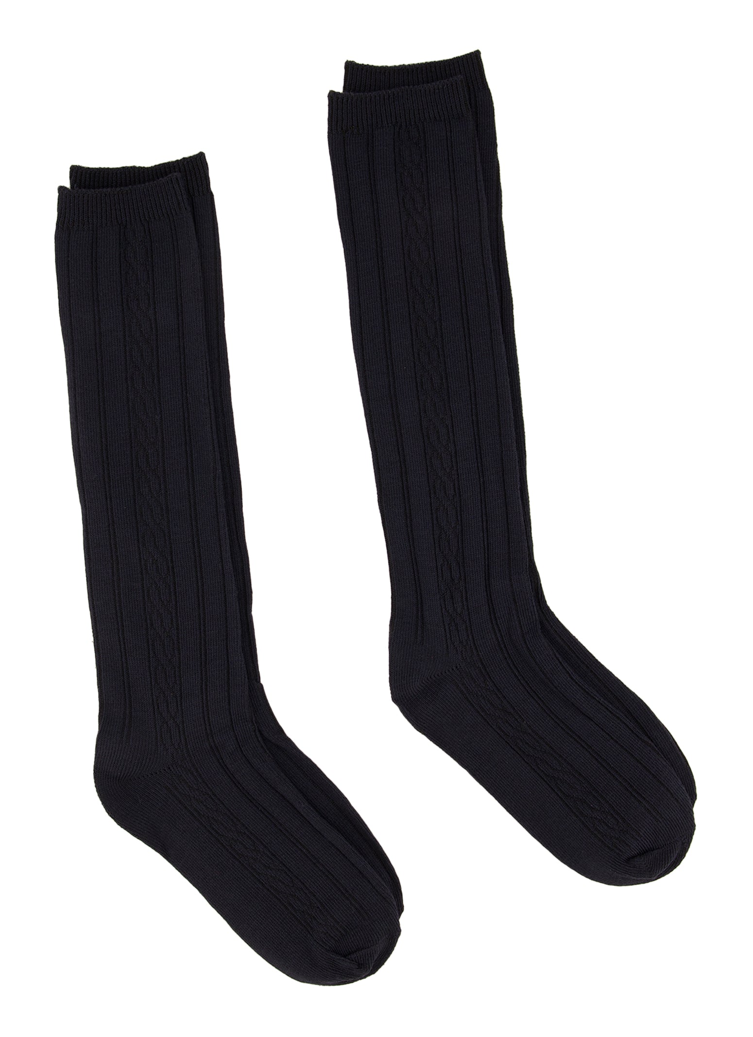 Girls 10-4 2 Pack Cable Knit Knee High Socks