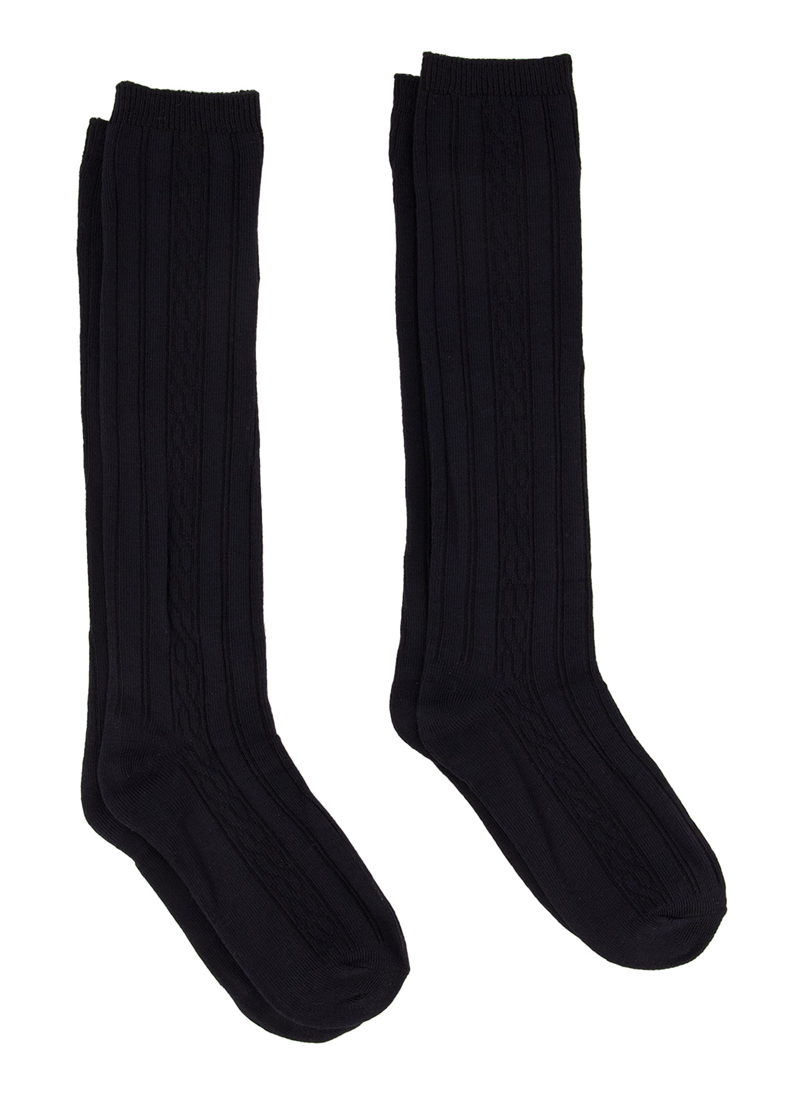 Girls 10-4 2 Pack Cable Knit High Knee Socks