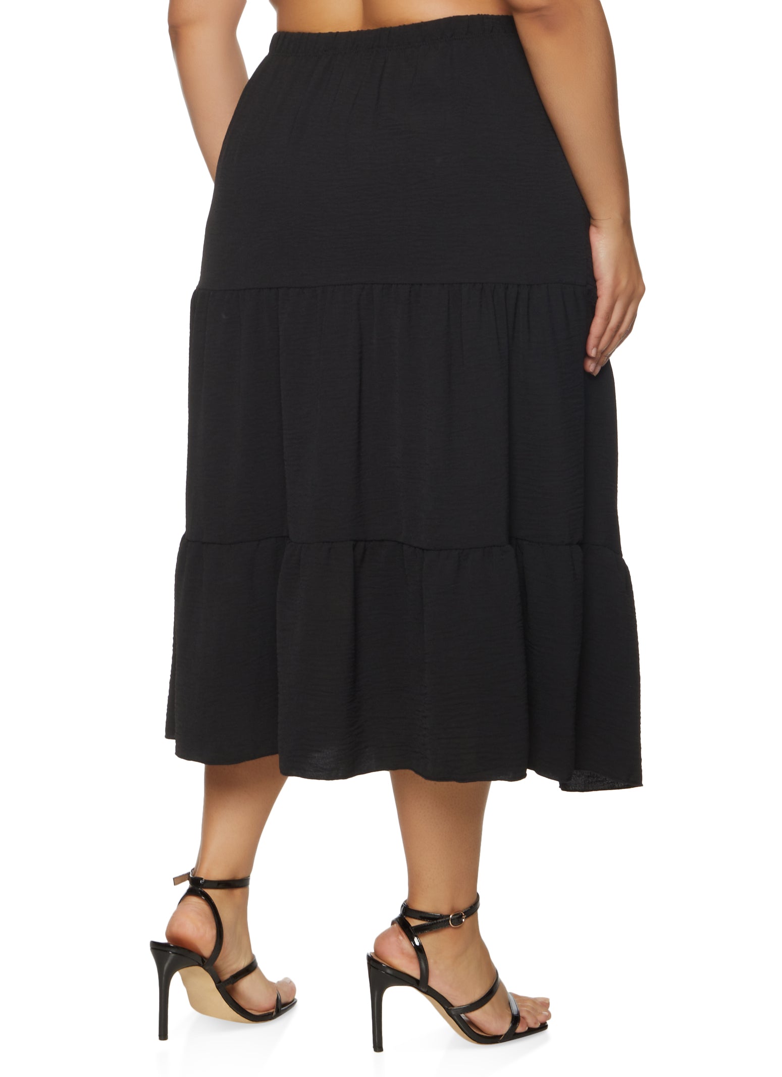 Plus Size Tiered Maxi Skirt