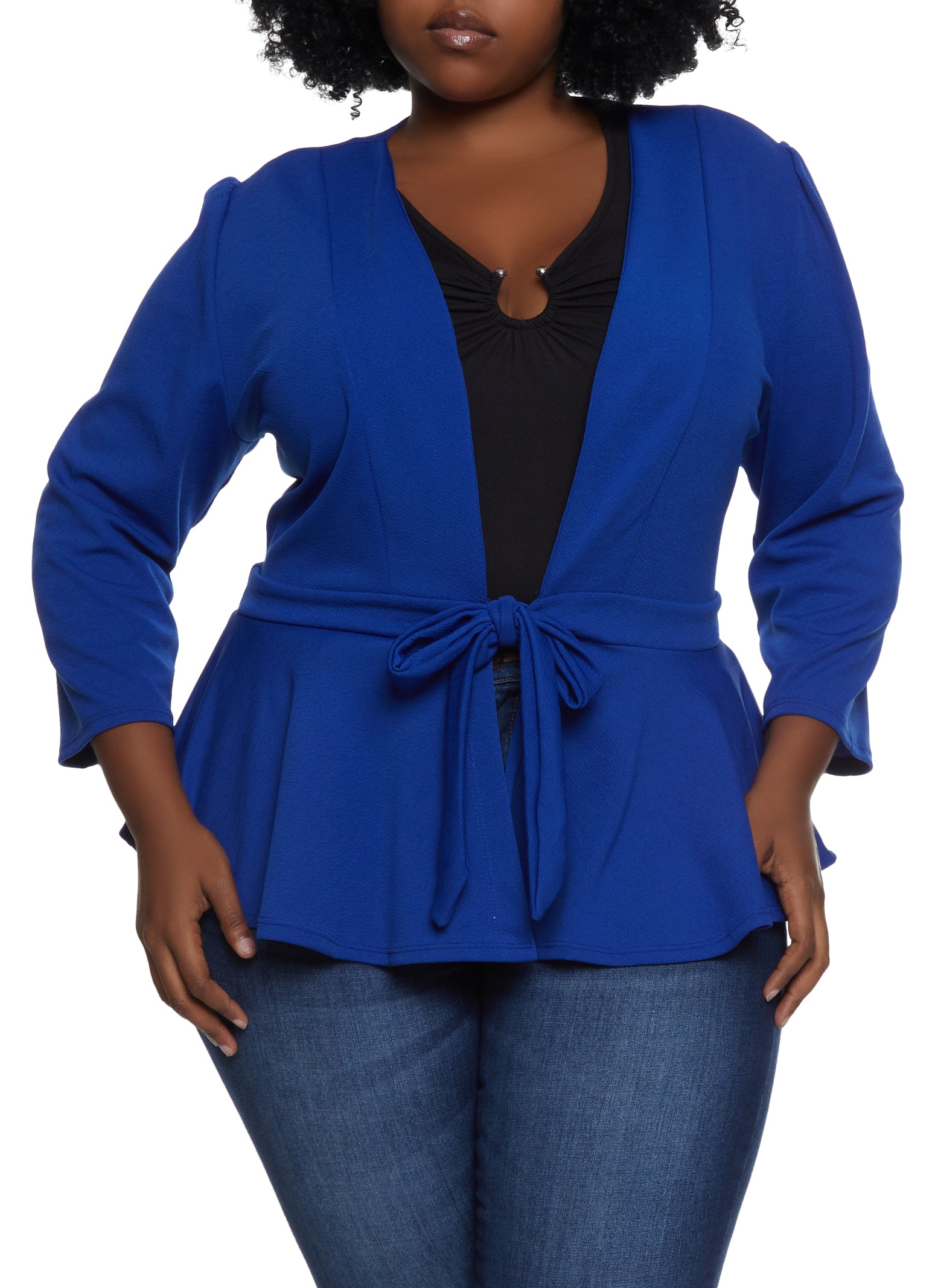 Royal blue hot sale peplum blazer