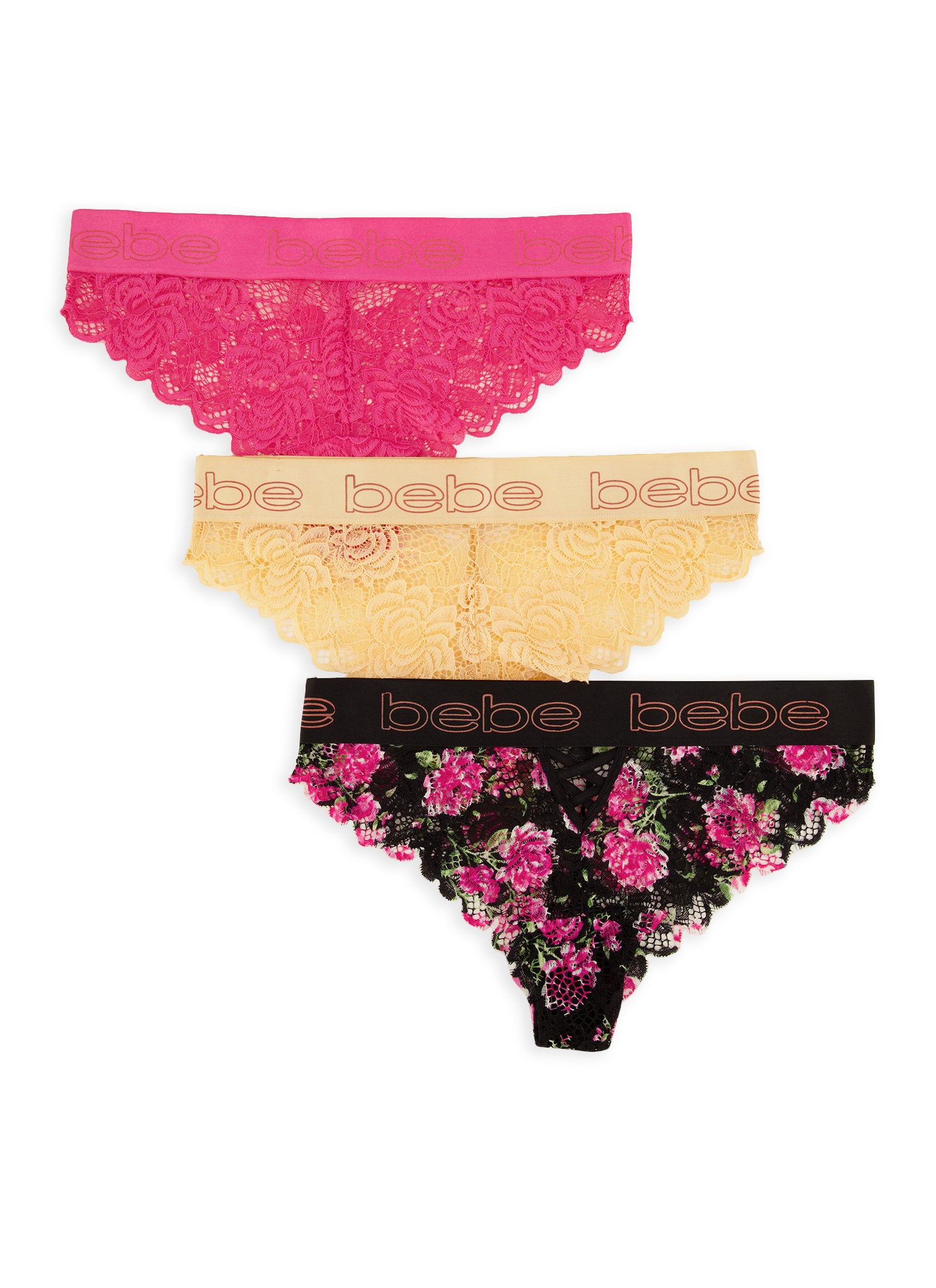 3-Pack Lace Thongs